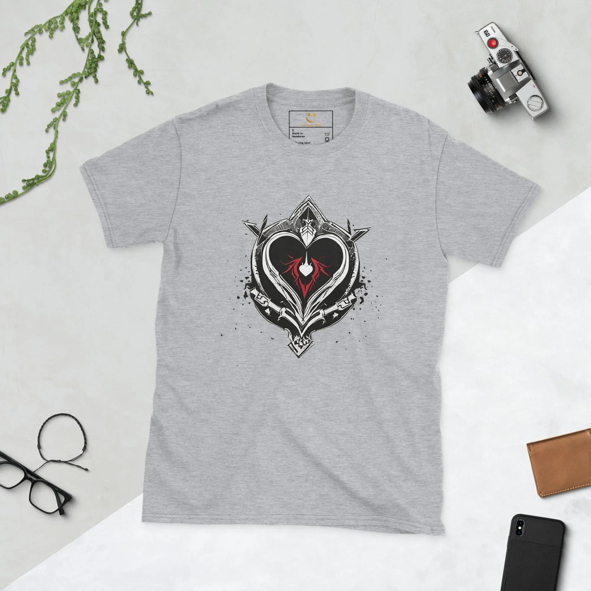 Unisex | Black Heart Candle Short-Sleeve T-Shirt Sport Grey t-shirt AwRans Clothing unisex-basic-softstyle-t-shirt-sport-grey-front-65f29eaaedc99
