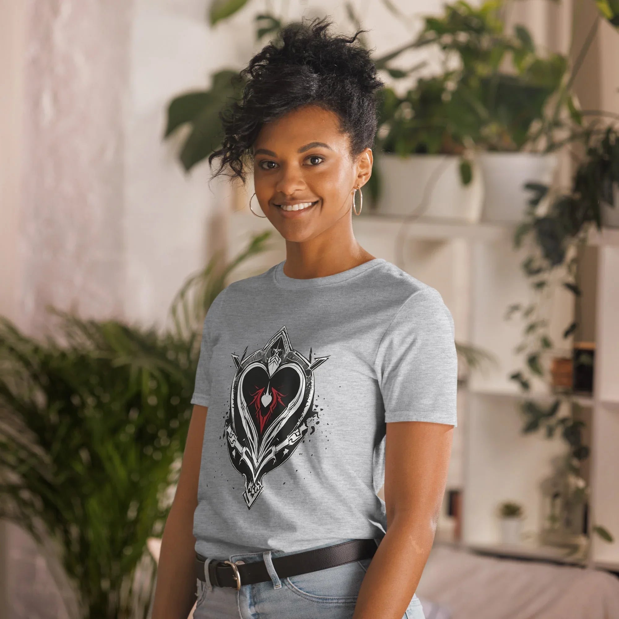 Unisex | Black Heart Candle Short-Sleeve T-Shirt t-shirt AwRans Clothing unisex-basic-softstyle-t-shirt-sport-grey-left-front-65f29eaae165c