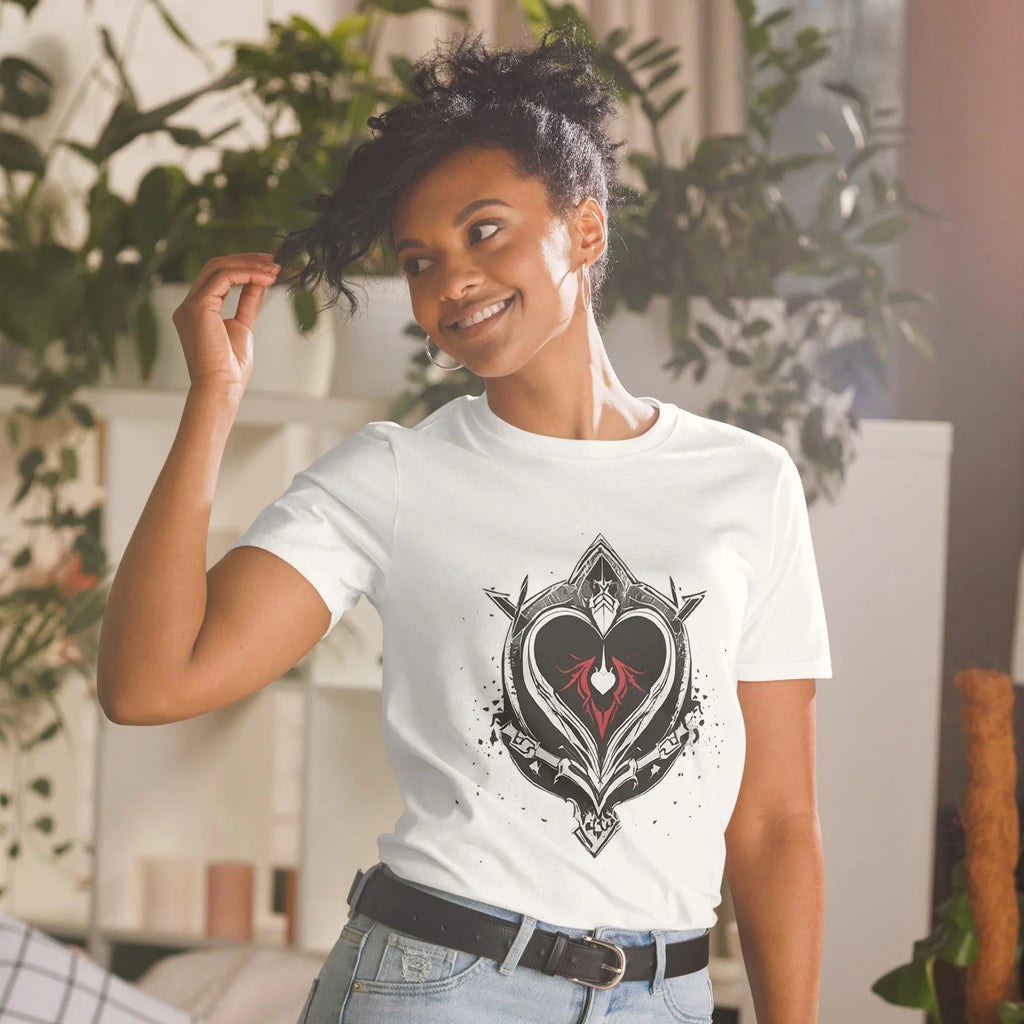 Unisex | Black Heart Candle Short-Sleeve T-Shirt t-shirt AwRans Clothing unisex-basic-softstyle-t-shirt-white-front-65f29eaae9d58