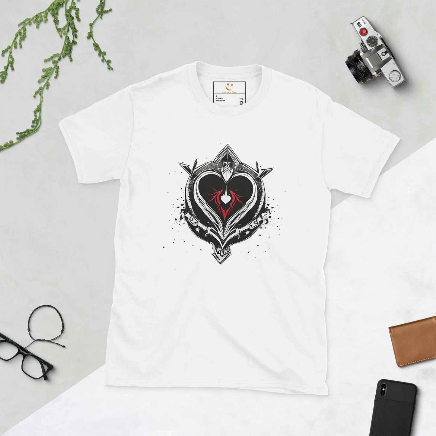Unisex | Black Heart Candle Short-Sleeve T-Shirt - AwRans Clothing