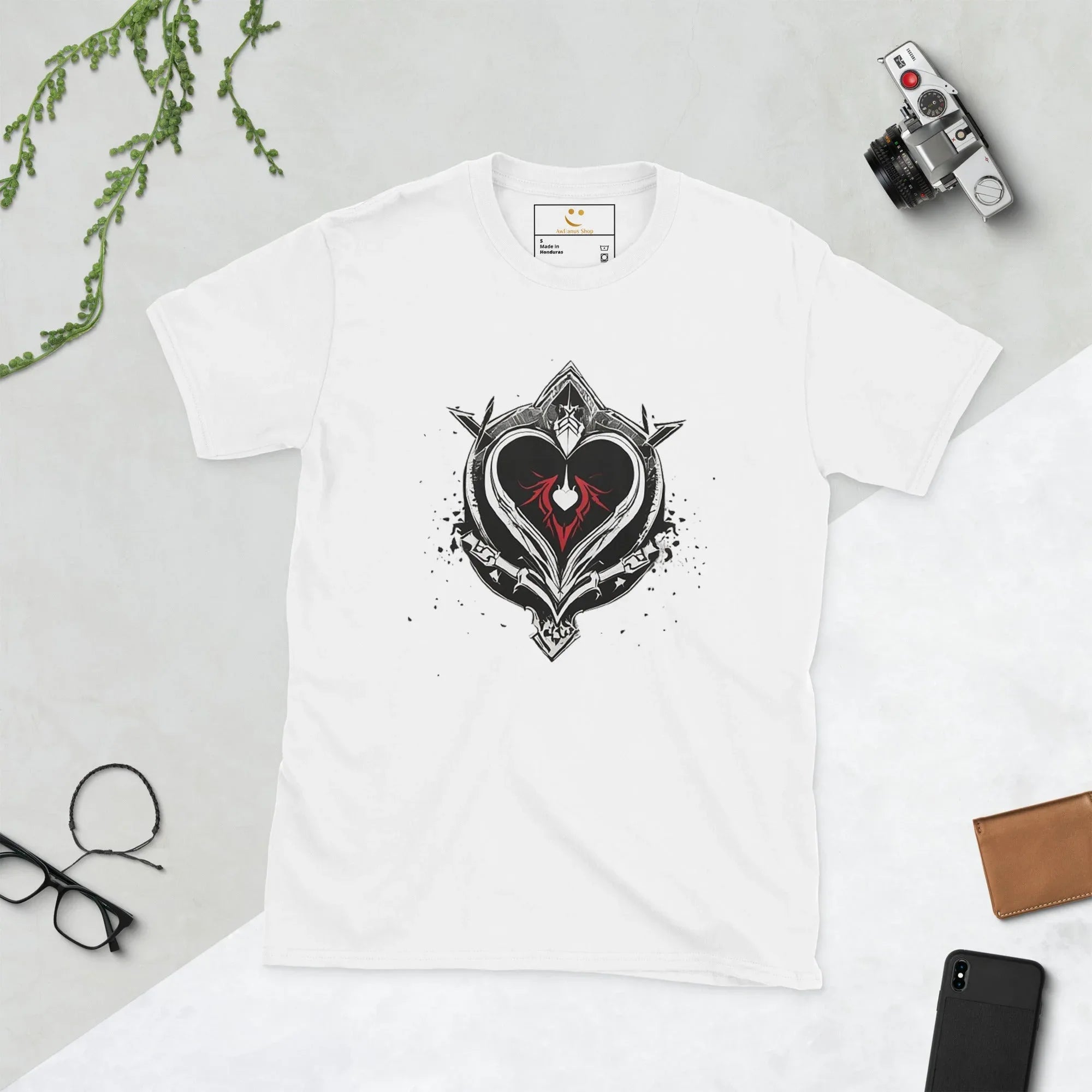 Unisex | Black Heart Candle Short-Sleeve T-Shirt White t-shirt AwRans Clothing unisex-basic-softstyle-t-shirt-white-front-65f29eaaeeea7