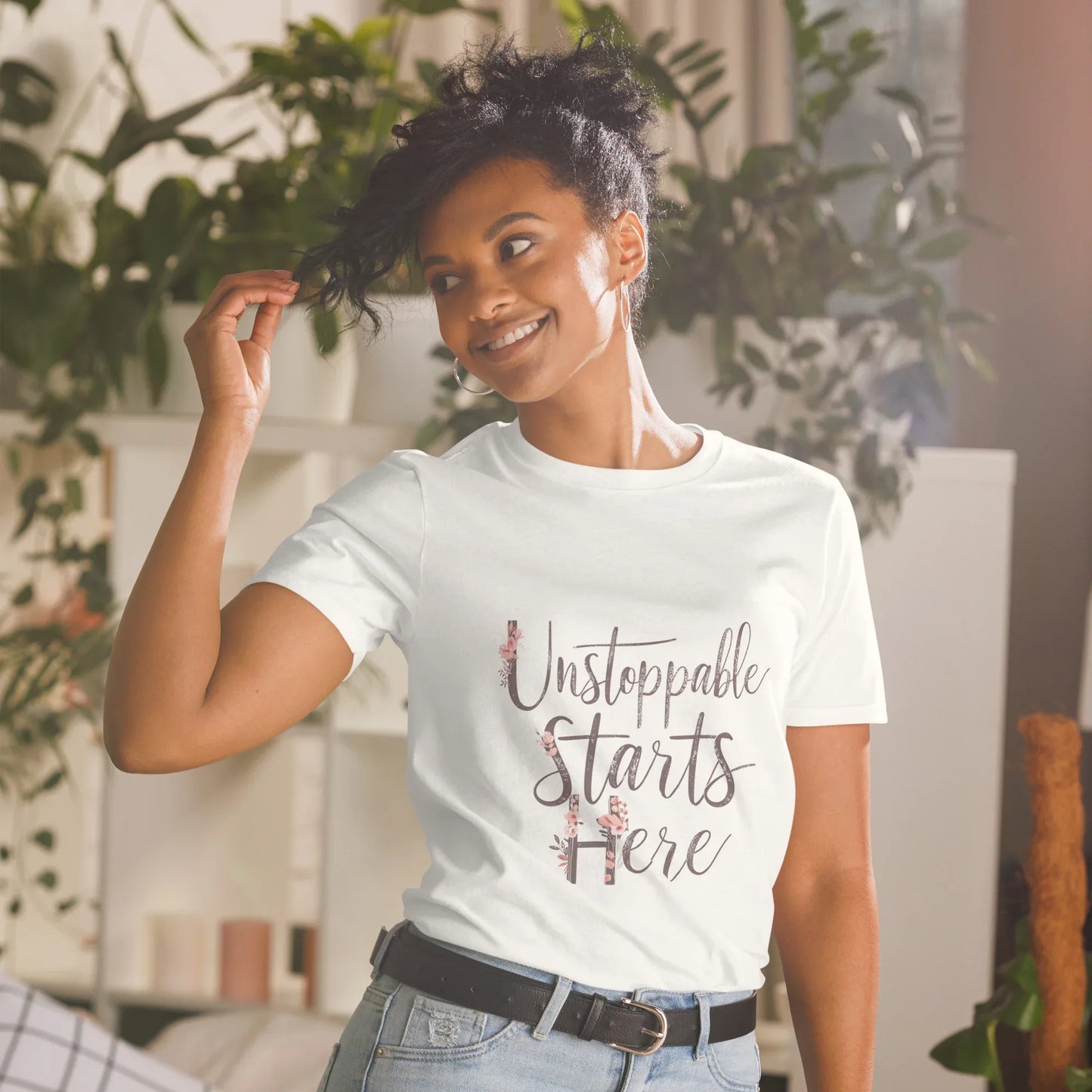 Short-Sleeve Women's T-Shirt | Unstoppablr Starts Here - AwRans Clothing