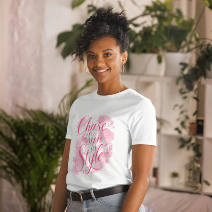 Short-Sleeve Women's T-Shirt | Chase The Sun In Style - AwRans Clothing