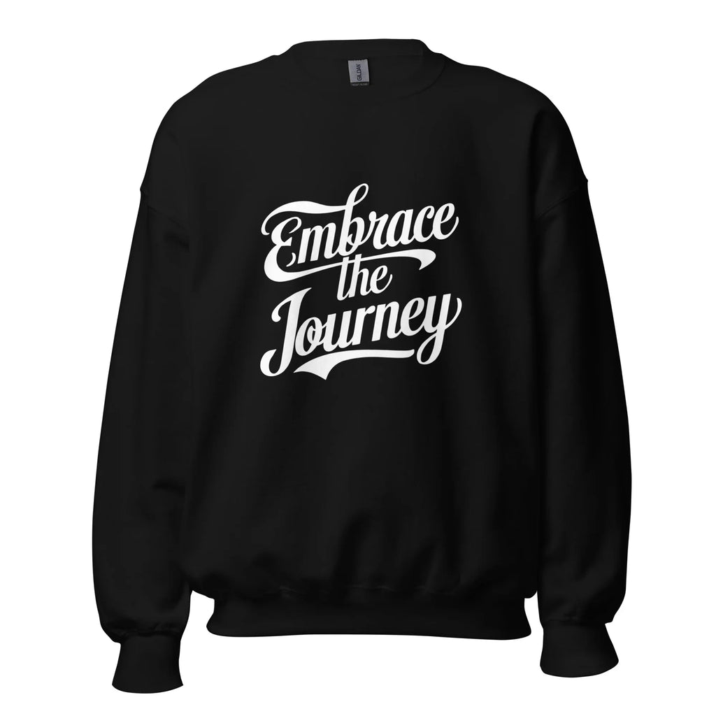 Unisex | Embrace The Journey - Sweatshirt Black Sweatshirt AwRans Clothing unisex-crew-neck-sweatshirt-black-front-6750f5f3ac890