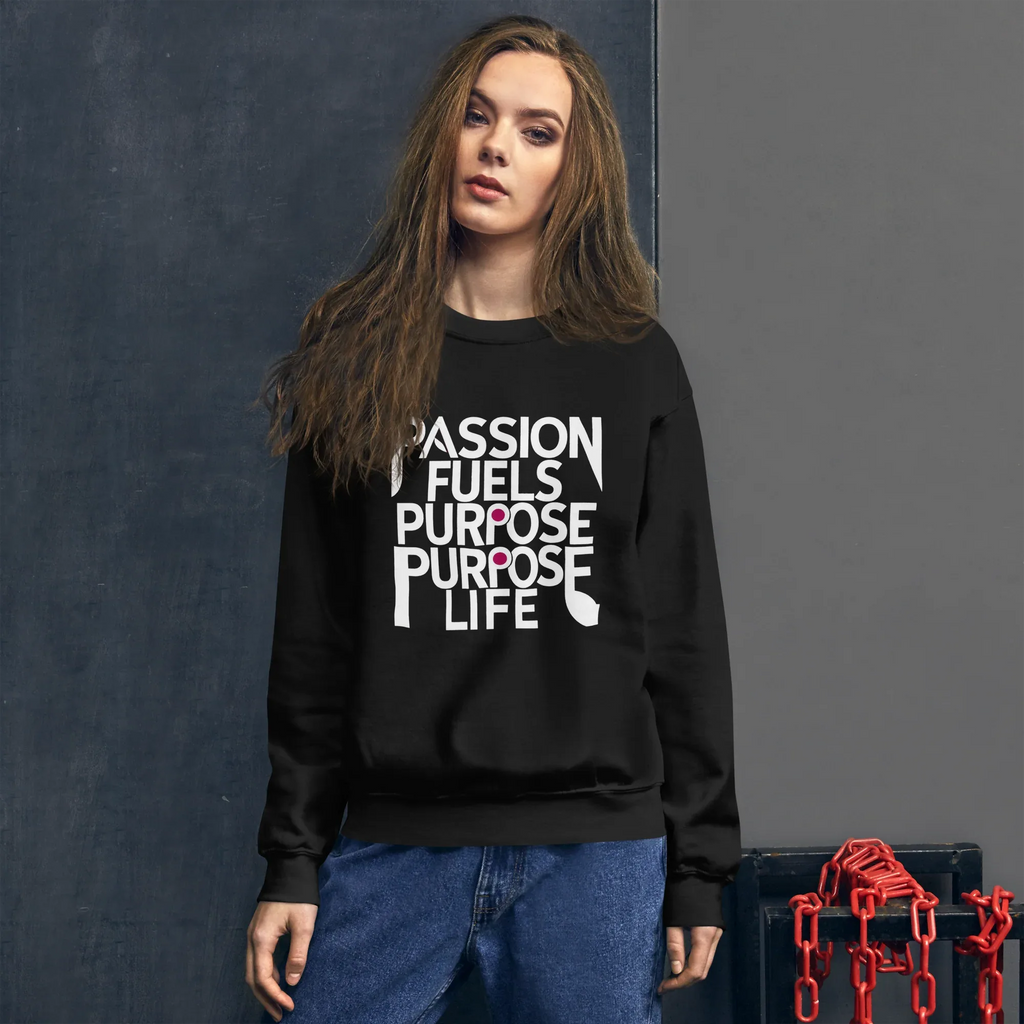 Unisex | Passion Fuels Purpose - Sweatshirt Sweatshirt AwRans Clothing unisex-crew-neck-sweatshirt-black-front-675196d384b35