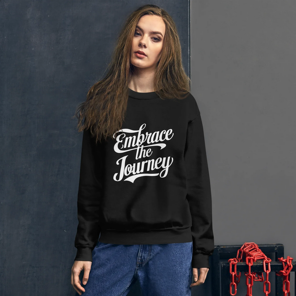 Unisex | Embrace The Journey - Sweatshirt Sweatshirt AwRans Clothing unisex-crew-neck-sweatshirt-black-front-675198da2534d