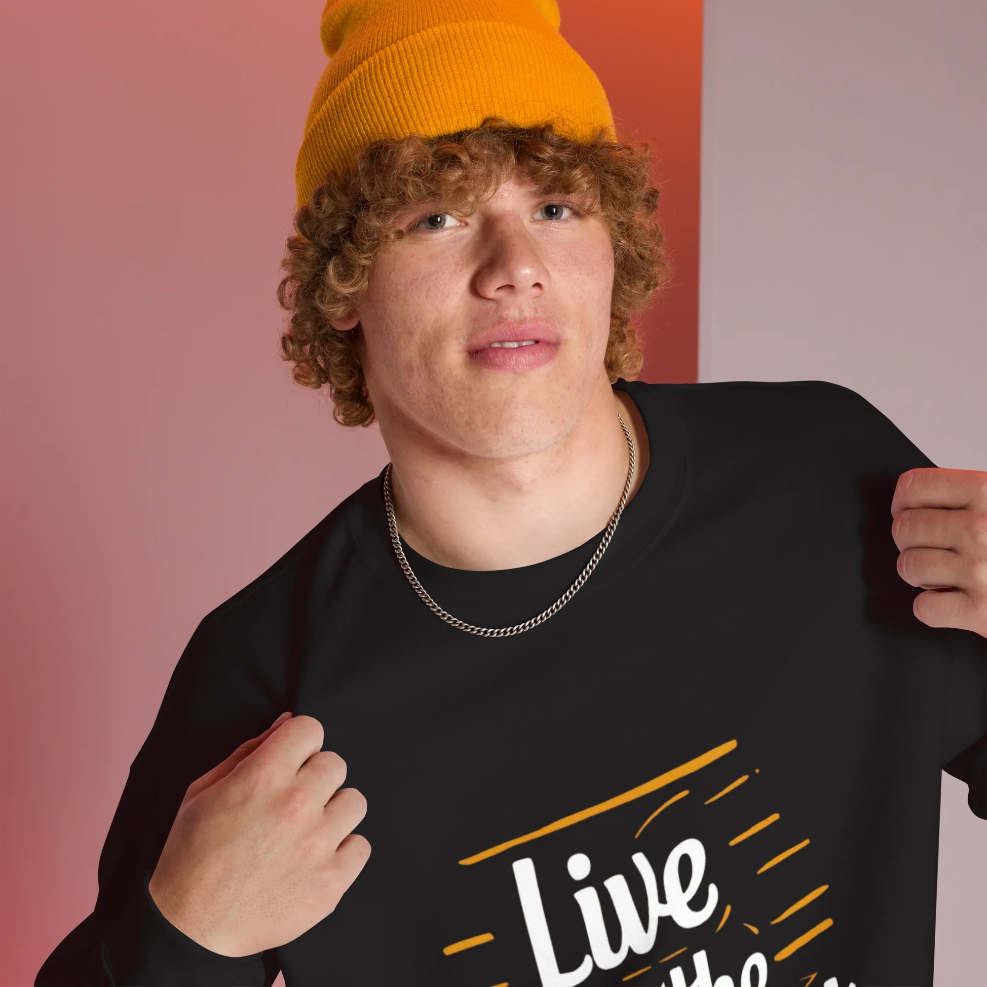 Unisex | Live In The Moment Sweatshirt Sweatshirt AwRans Clothing unisex-crew-neck-sweatshirt-black-right-front-67518c56ef38a