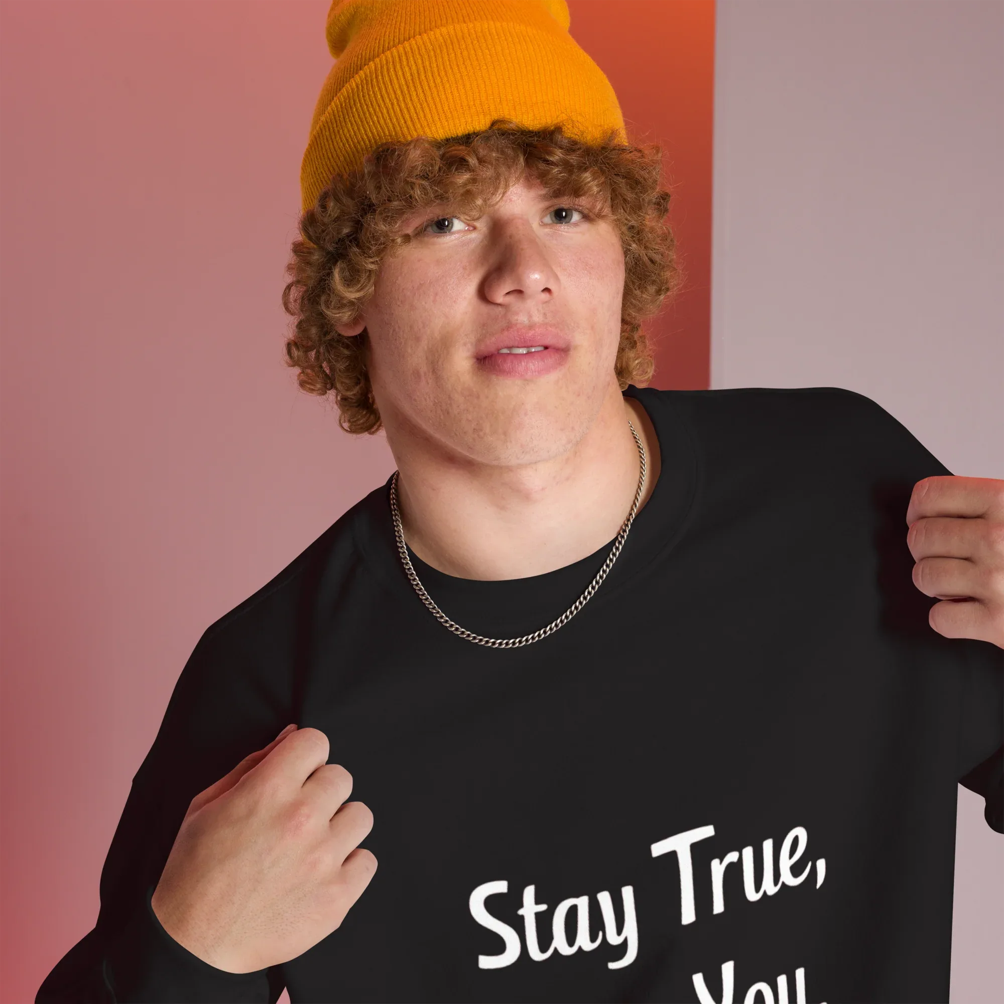 Unisex | Stay True, Stay You, Stay Strong - Sweatshirt Sweatshirt AwRans Clothing unisex-crew-neck-sweatshirt-black-right-front-67518d83eef9d