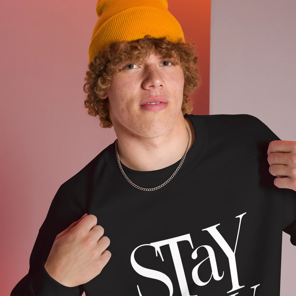 Unisex | Stay Cozy - Sweatshirt Sweatshirt AwRans Clothing unisex-crew-neck-sweatshirt-black-right-front-67519330b9478