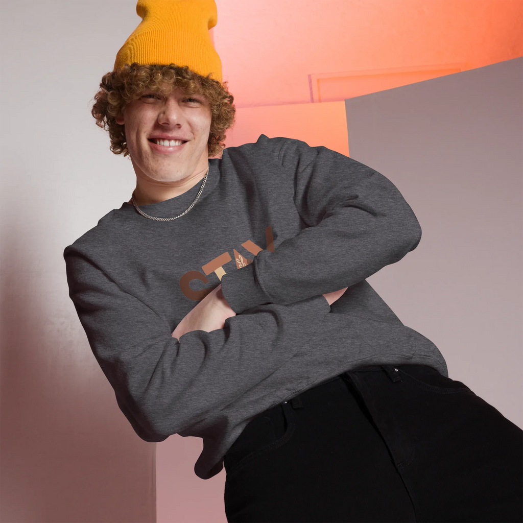 Unisex | Stay Cozy - Sweatshirt Sweatshirt AwRans Clothing unisex-crew-neck-sweatshirt-dark-heather-front-675194188e815