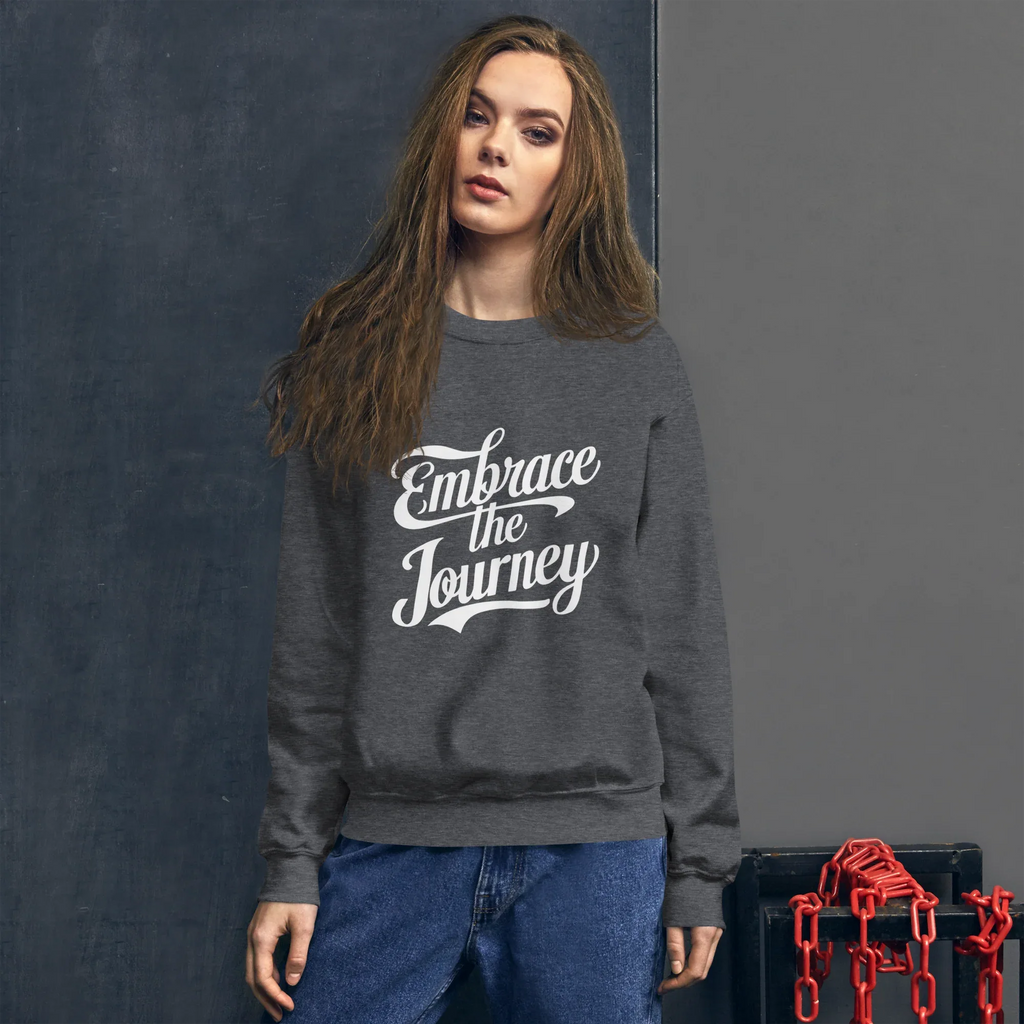 Unisex | Embrace The Journey - Sweatshirt Sweatshirt AwRans Clothing unisex-crew-neck-sweatshirt-dark-heather-front-675198da81a99