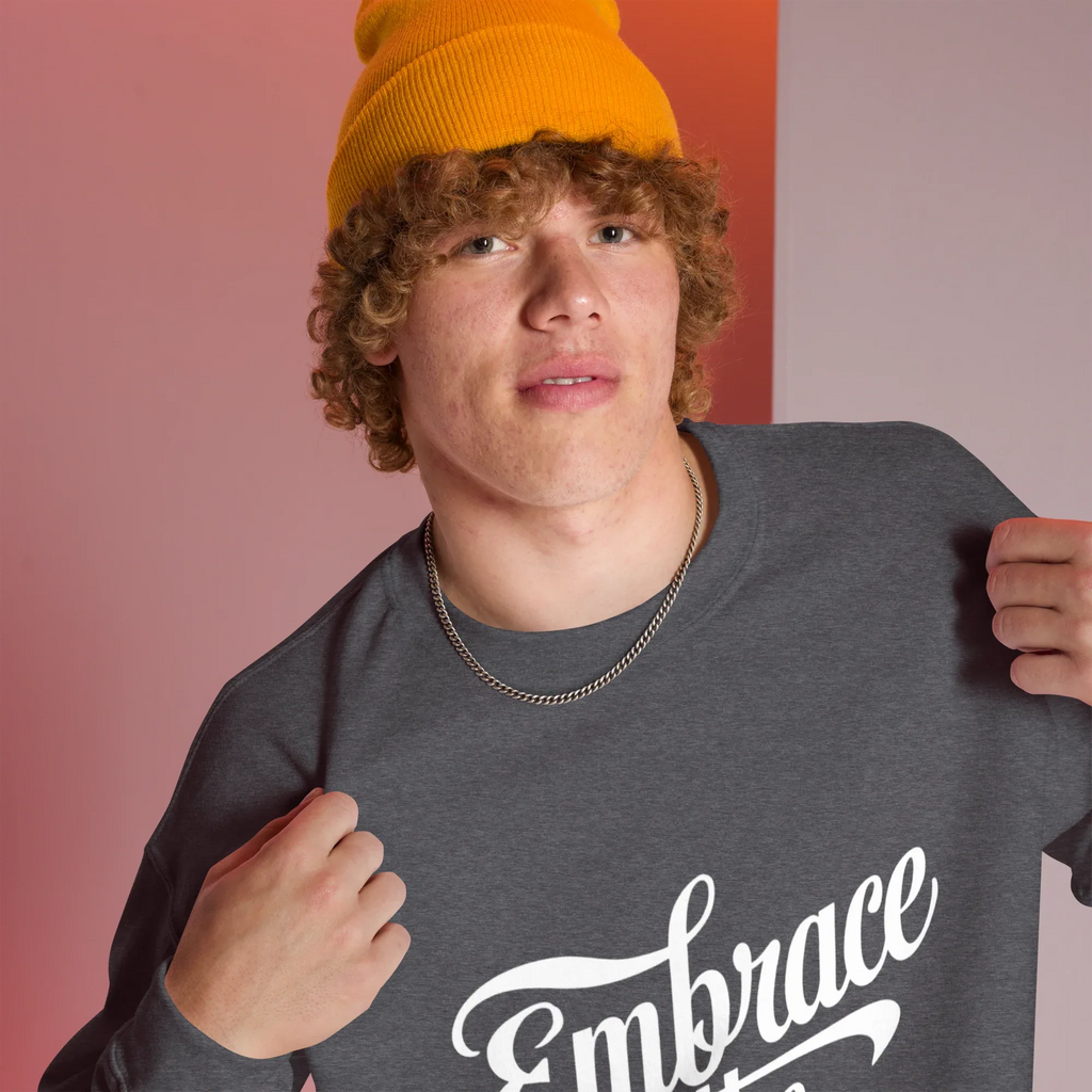 Unisex | Embrace The Journey - Sweatshirt Sweatshirt AwRans Clothing unisex-crew-neck-sweatshirt-dark-heather-right-front-675198da91f38