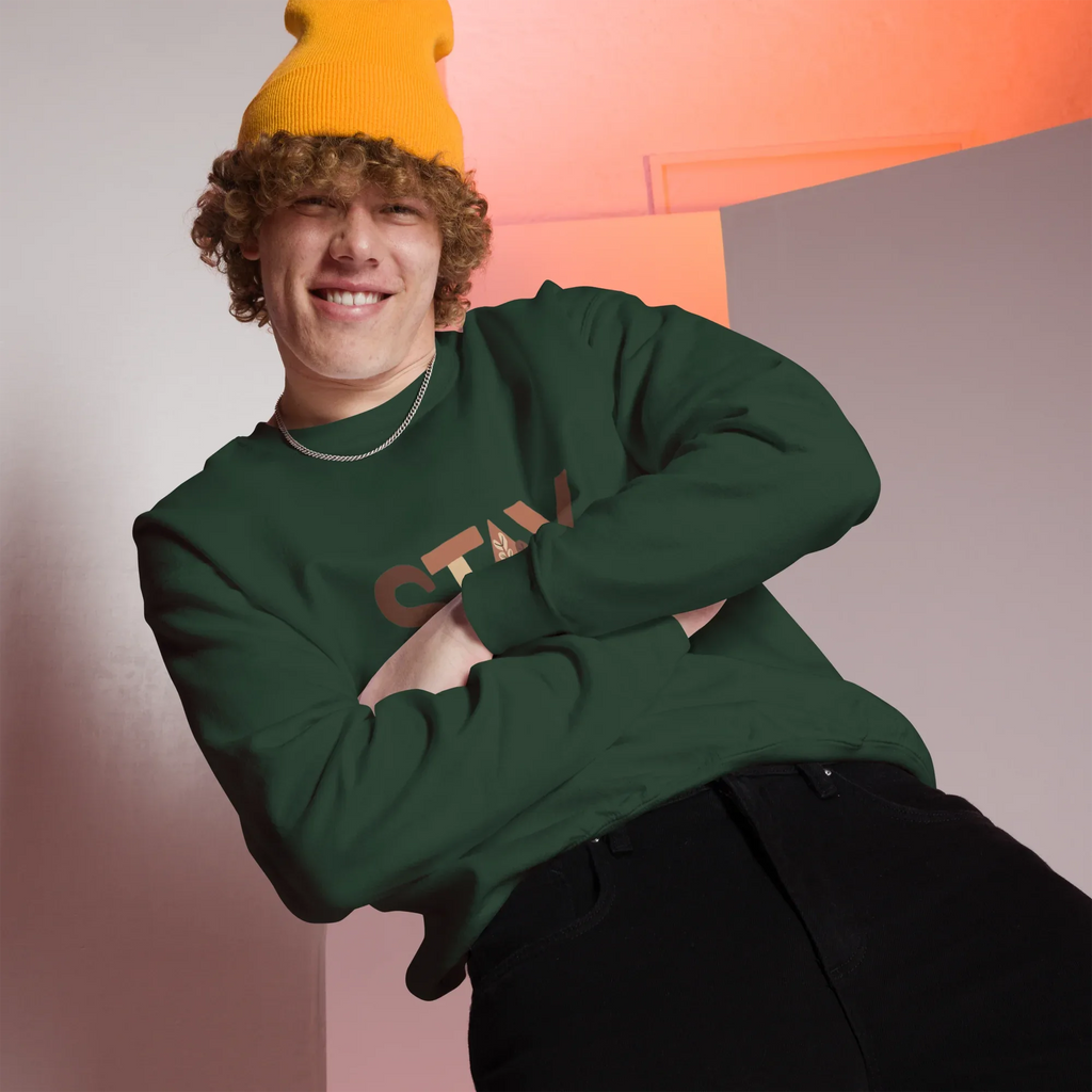 Unisex | Stay Cozy - Sweatshirt Sweatshirt AwRans Clothing unisex-crew-neck-sweatshirt-forest-green-front-675194185a6af