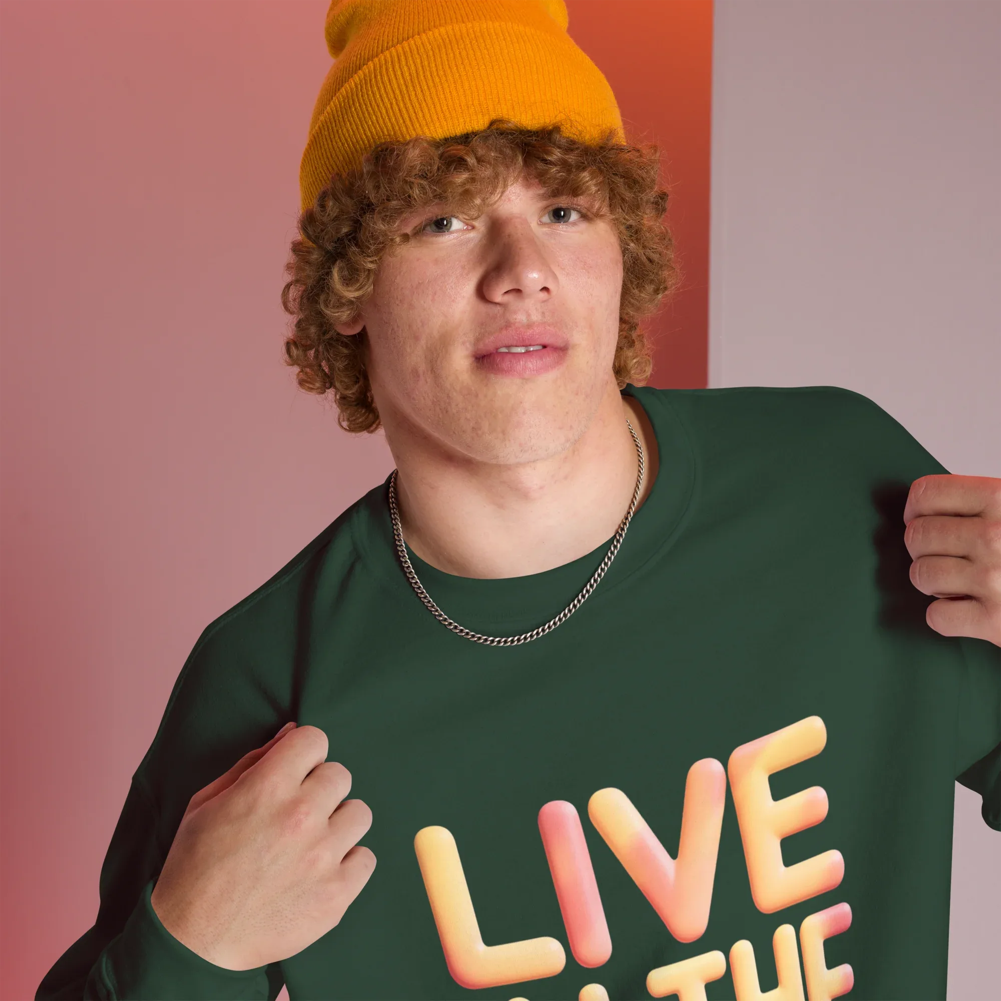 Unisex | Live In The Moment Sweatshirt Sweatshirt AwRans Clothing unisex-crew-neck-sweatshirt-forest-green-right-front-675191014de4c