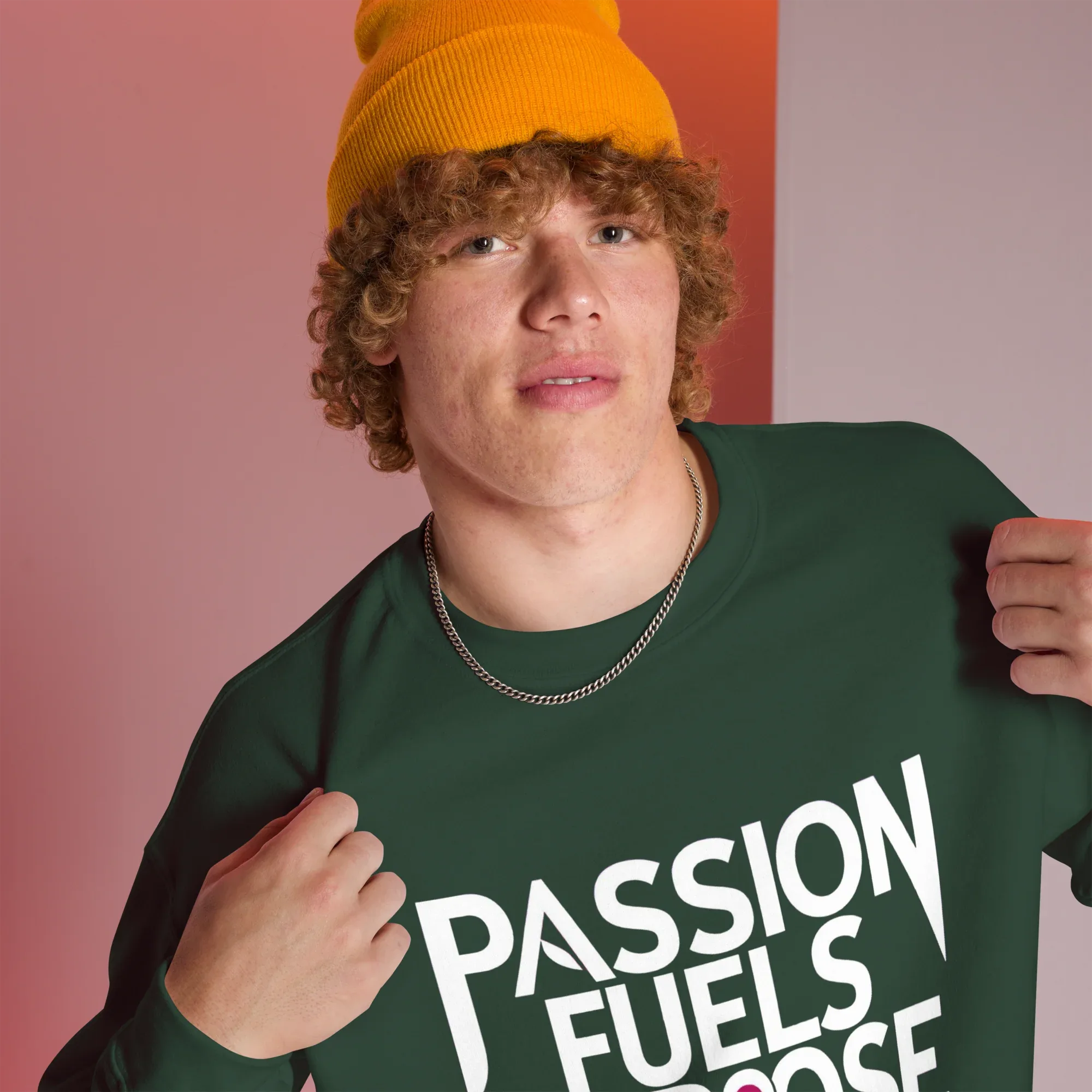 Unisex | Passion Fuels Purpose - Sweatshirt Sweatshirt AwRans Clothing unisex-crew-neck-sweatshirt-forest-green-right-front-675196d3ac3fc