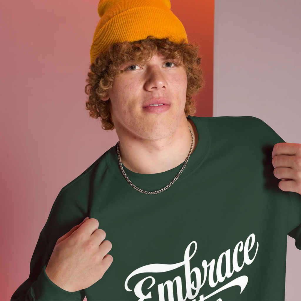 Unisex | Embrace The Journey - Sweatshirt Sweatshirt AwRans Clothing unisex-crew-neck-sweatshirt-forest-green-right-front-675198da51cc1