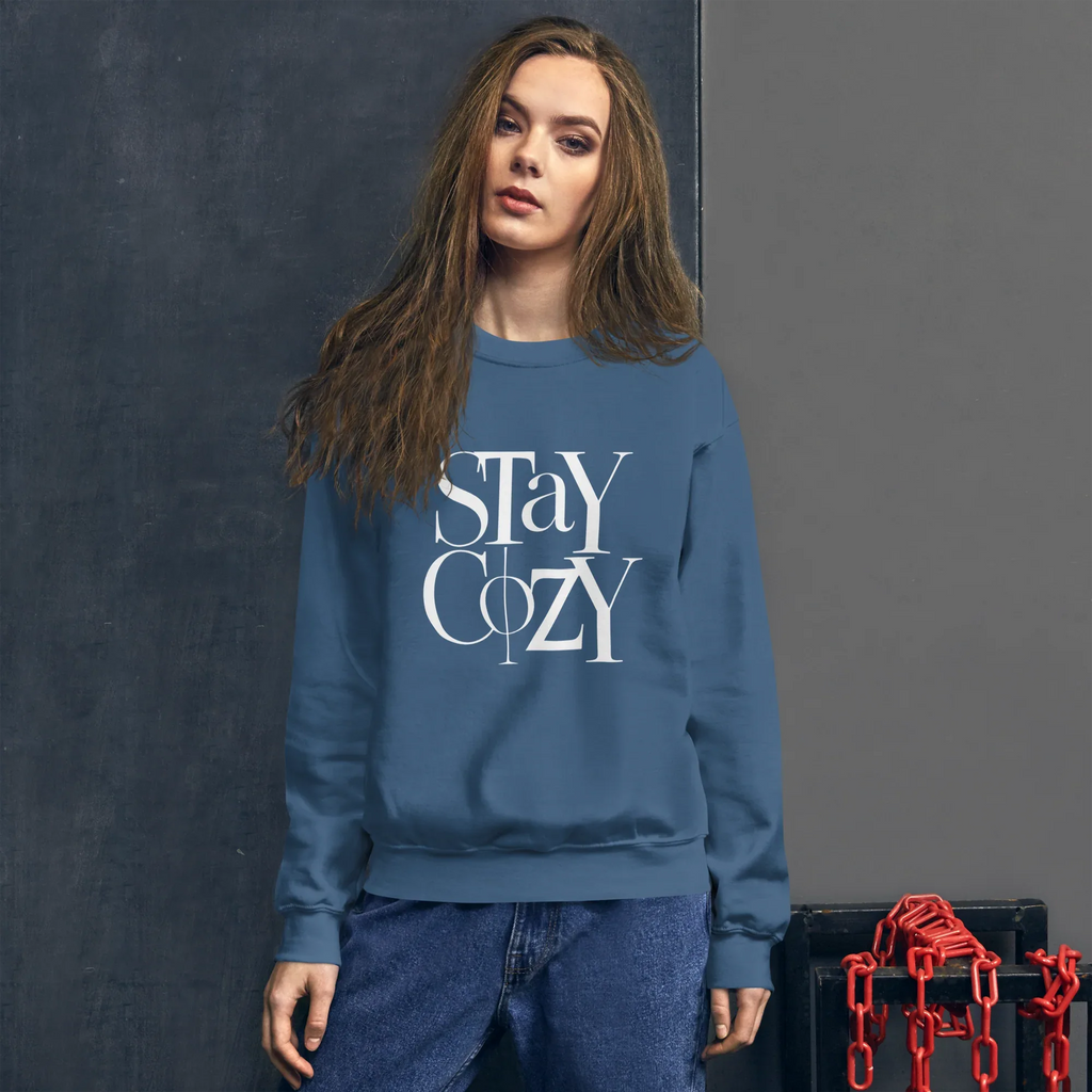 Unisex | Stay Cozy - Sweatshirt Sweatshirt AwRans Clothing unisex-crew-neck-sweatshirt-indigo-blue-front-6751933169c3d