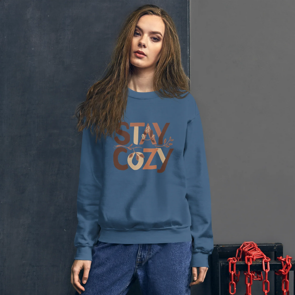 Unisex | Stay Cozy - Sweatshirt Sweatshirt AwRans Clothing unisex-crew-neck-sweatshirt-indigo-blue-front-67519418cd2a9
