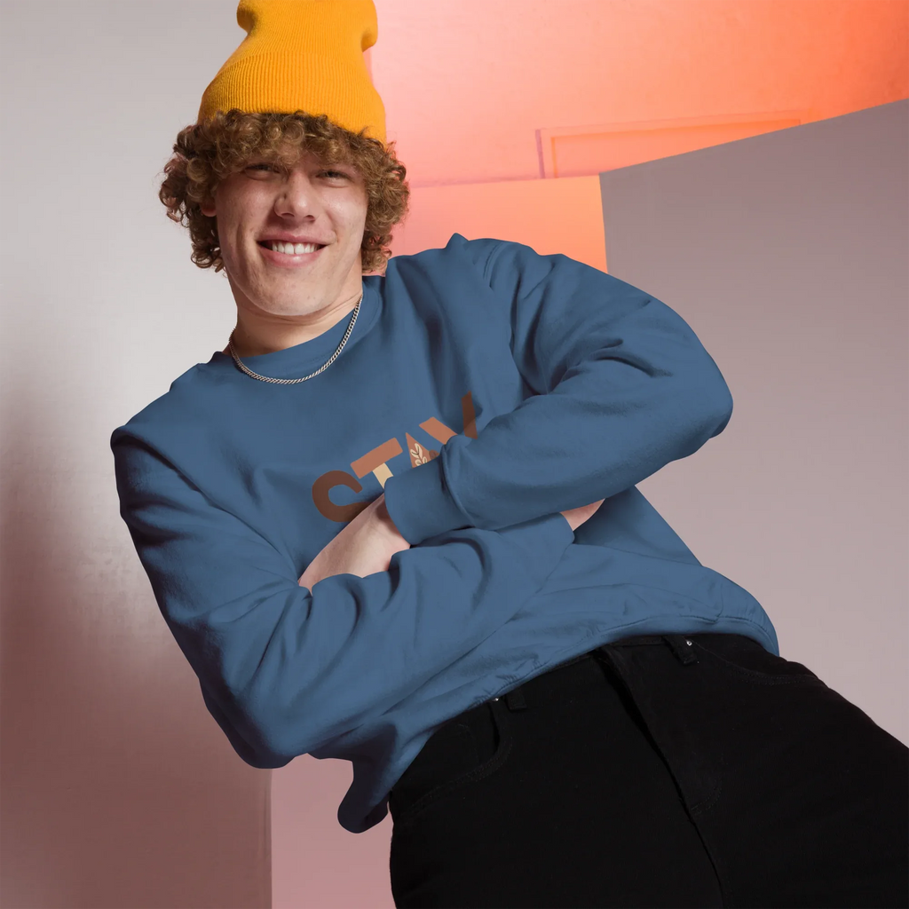 Unisex | Stay Cozy - Sweatshirt Sweatshirt AwRans Clothing unisex-crew-neck-sweatshirt-indigo-blue-front-67519418d8209