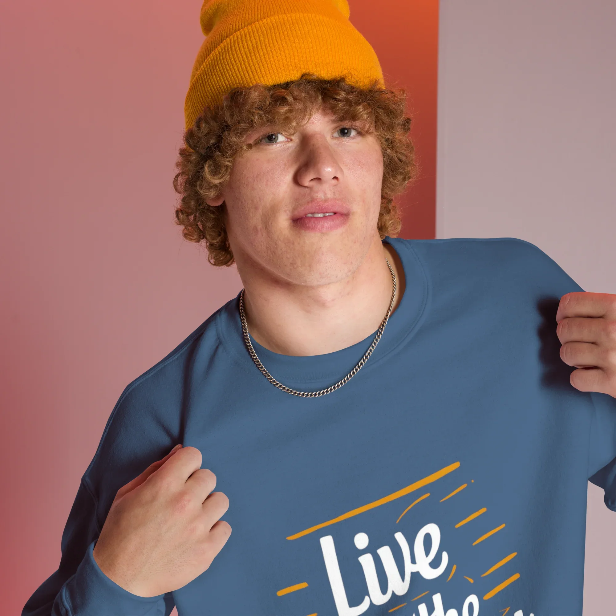 Unisex | Live In The Moment Sweatshirt Sweatshirt AwRans Clothing unisex-crew-neck-sweatshirt-indigo-blue-right-front-67518c57a2e92_a3d2bbb2-e180-4956-9e23-324edeaf26ba