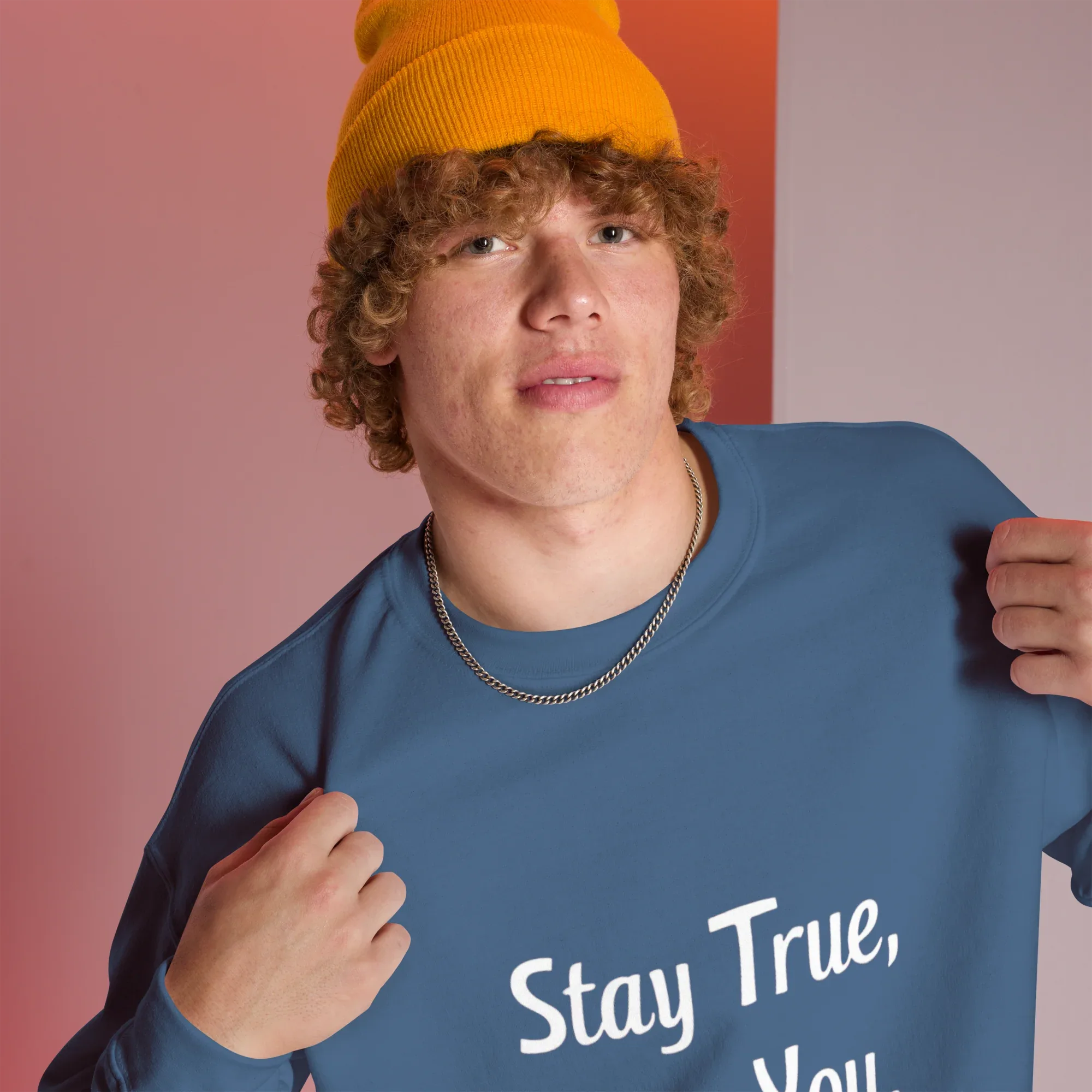 Unisex | Stay True, Stay You, Stay Strong - Sweatshirt Sweatshirt AwRans Clothing unisex-crew-neck-sweatshirt-indigo-blue-right-front-67518d84bf26d
