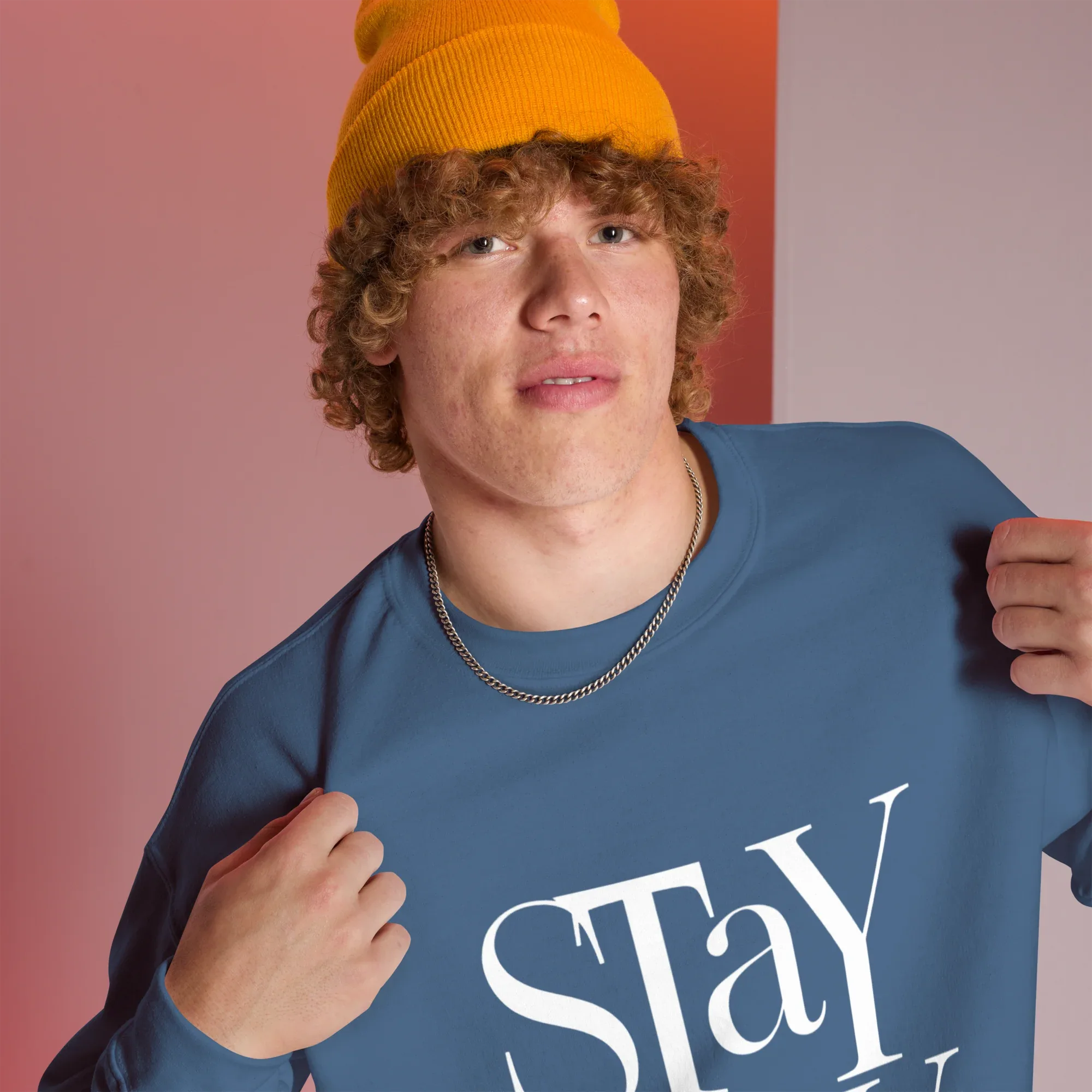 Unisex | Stay Cozy - Sweatshirt Sweatshirt AwRans Clothing unisex-crew-neck-sweatshirt-indigo-blue-right-front-6751933186e04
