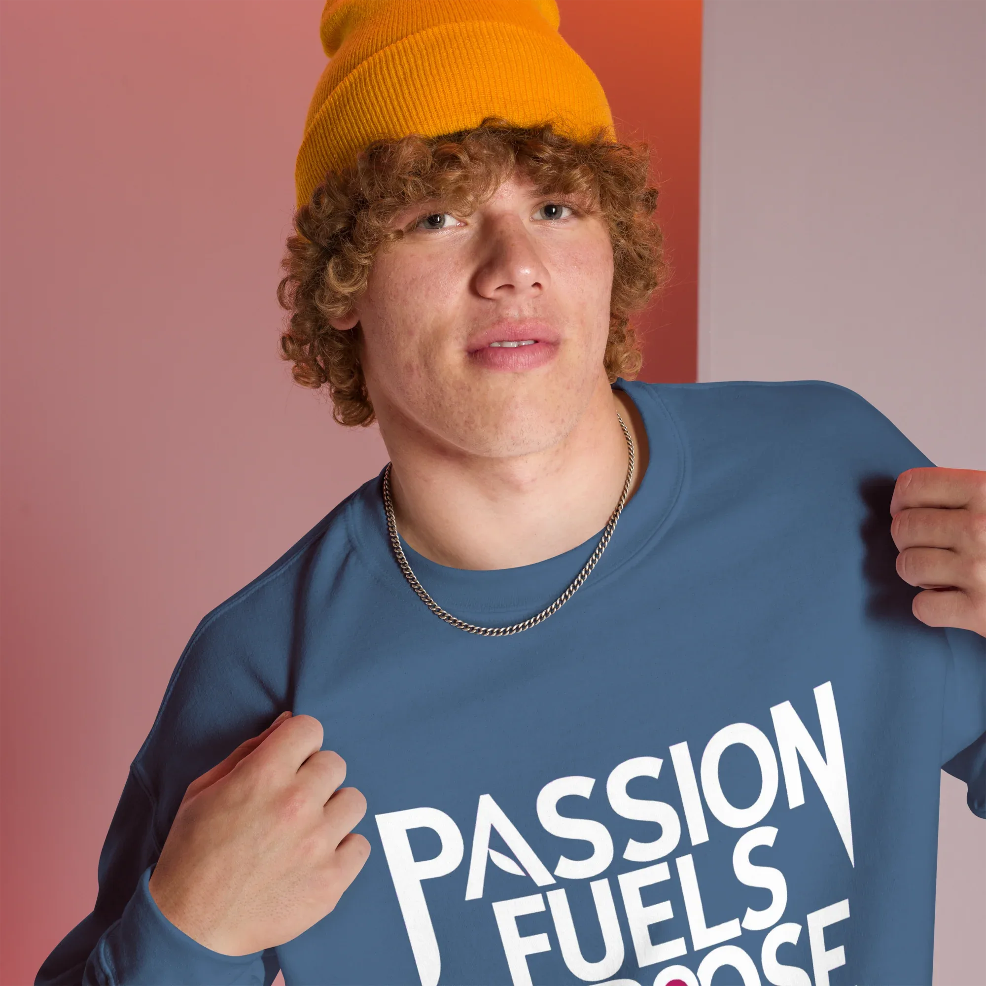 Unisex | Passion Fuels Purpose - Sweatshirt Sweatshirt AwRans Clothing unisex-crew-neck-sweatshirt-indigo-blue-right-front-675196d45d594