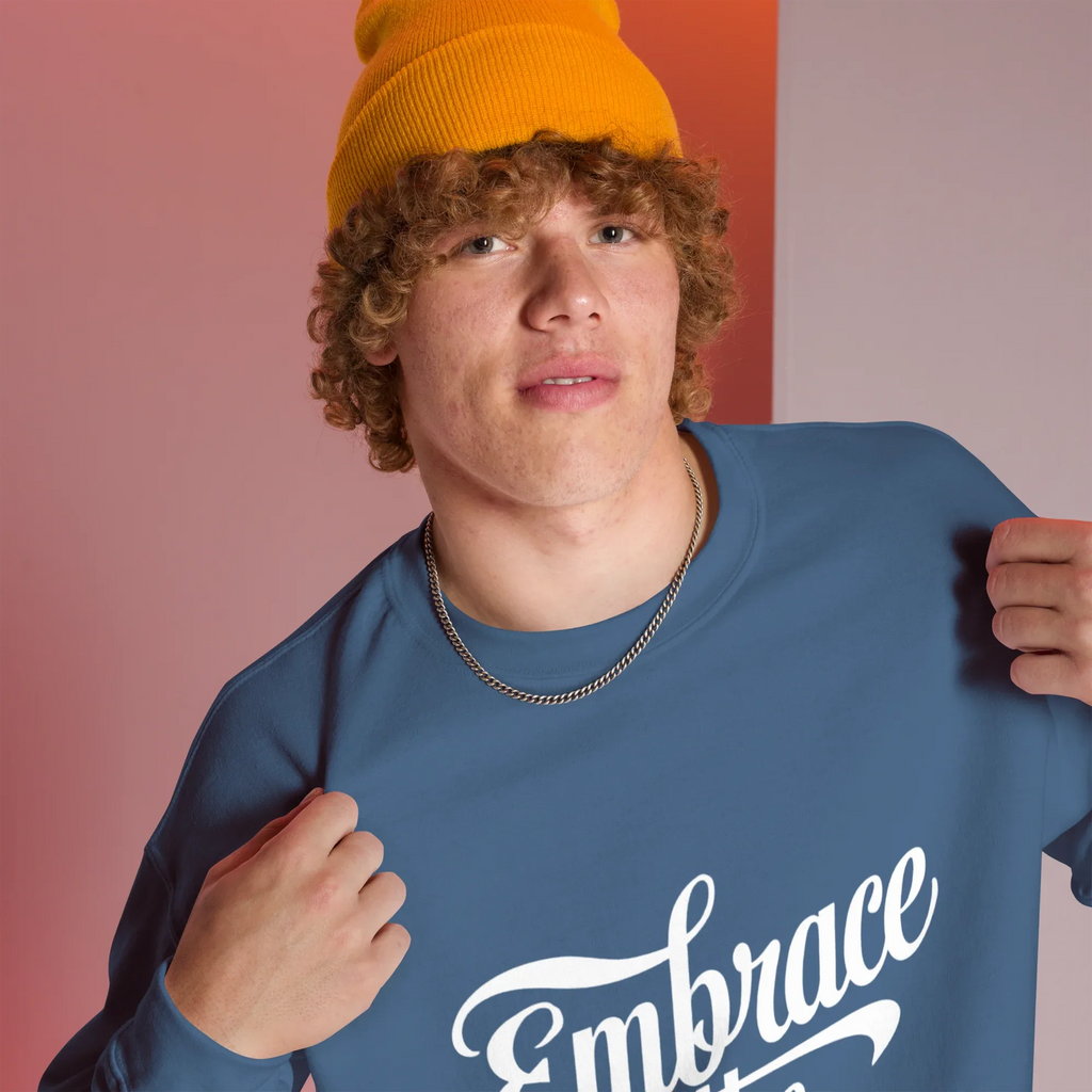Unisex | Embrace The Journey - Sweatshirt Sweatshirt AwRans Clothing unisex-crew-neck-sweatshirt-indigo-blue-right-front-675198dae6d50
