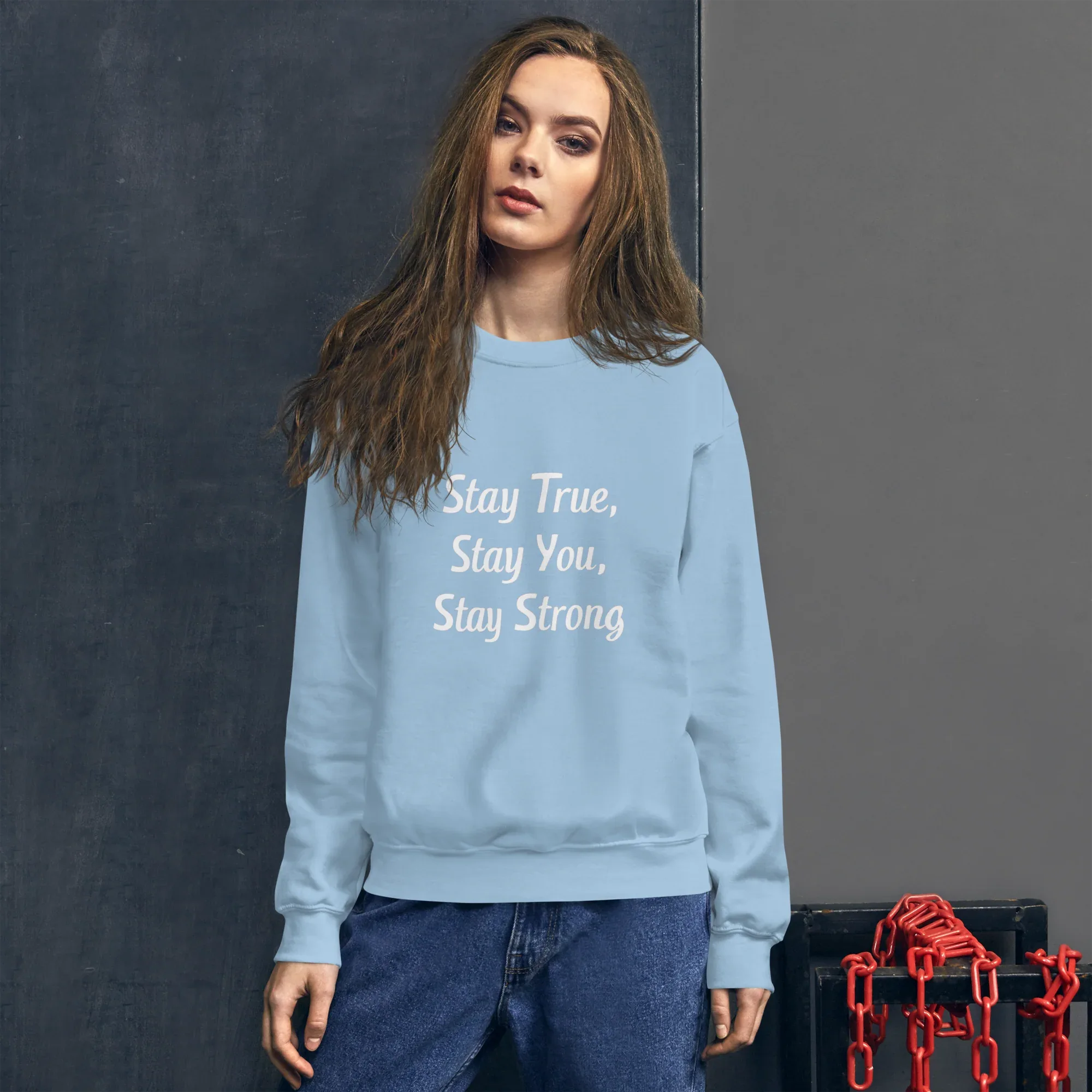 Unisex | Stay True, Stay You, Stay Strong - Sweatshirt Sweatshirt AwRans Clothing unisex-crew-neck-sweatshirt-light-blue-front-67518d851e74b_5ac97b07-f84d-49a7-be08-e4a47ca1b003