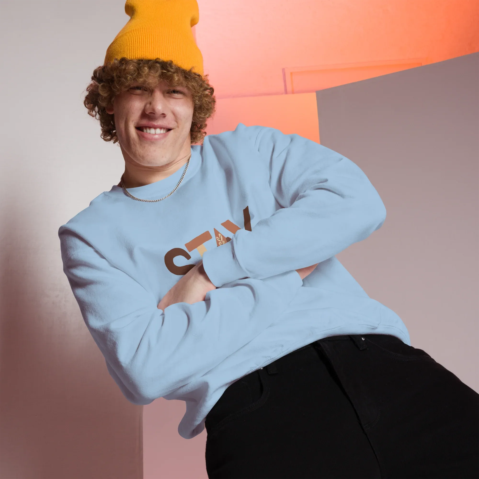 Unisex | Stay Cozy - Sweatshirt Sweatshirt AwRans Clothing unisex-crew-neck-sweatshirt-light-blue-front-6751941945ebc