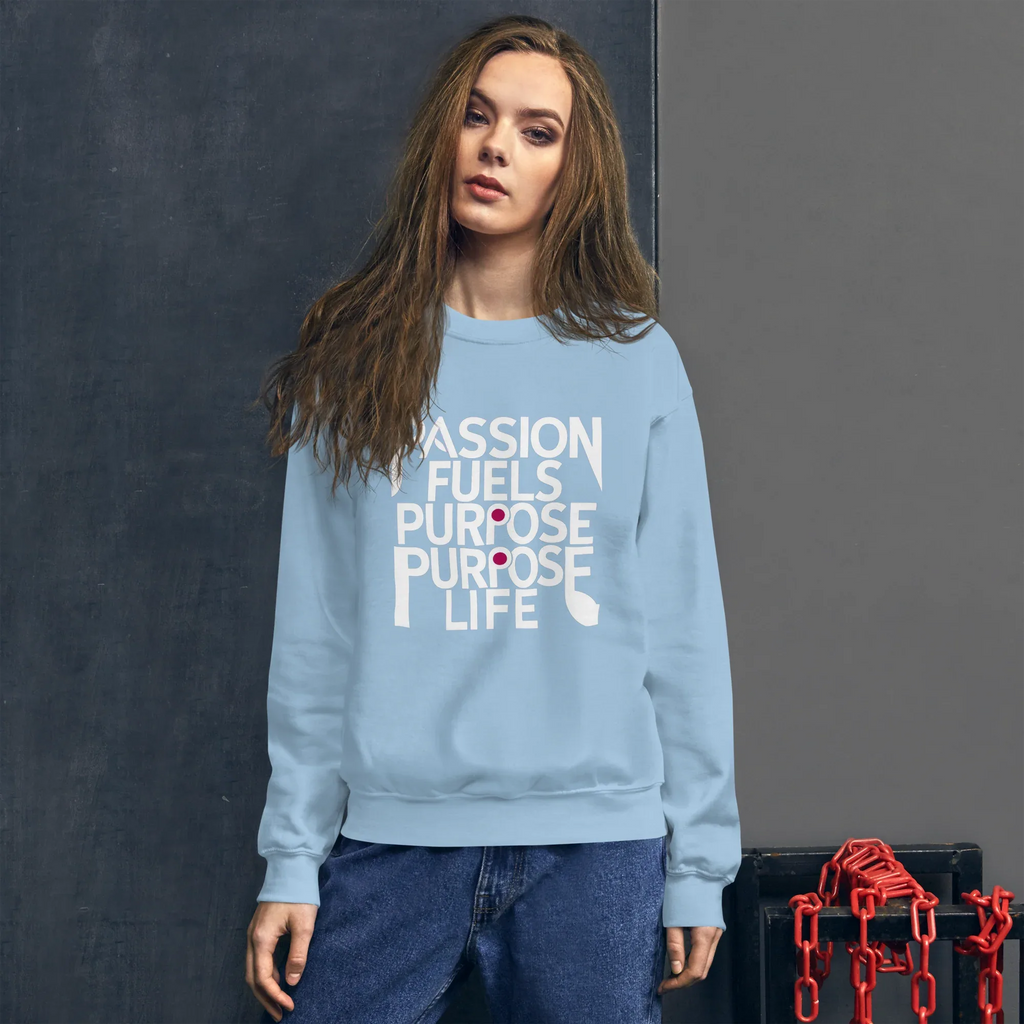 Unisex | Passion Fuels Purpose - Sweatshirt Sweatshirt AwRans Clothing unisex-crew-neck-sweatshirt-light-blue-front-675196d4baba5