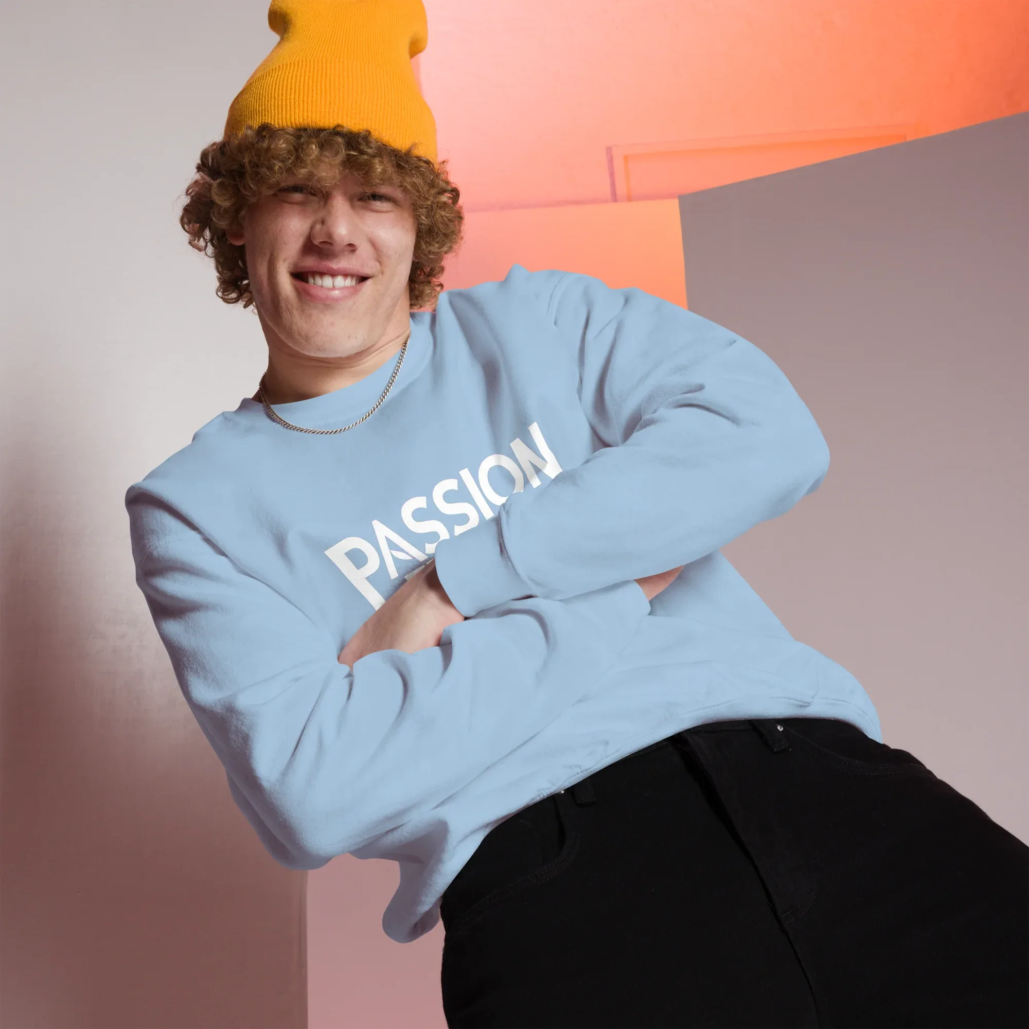 Unisex | Passion Fuels Purpose - Sweatshirt Sweatshirt AwRans Clothing unisex-crew-neck-sweatshirt-light-blue-front-675196d4d0480