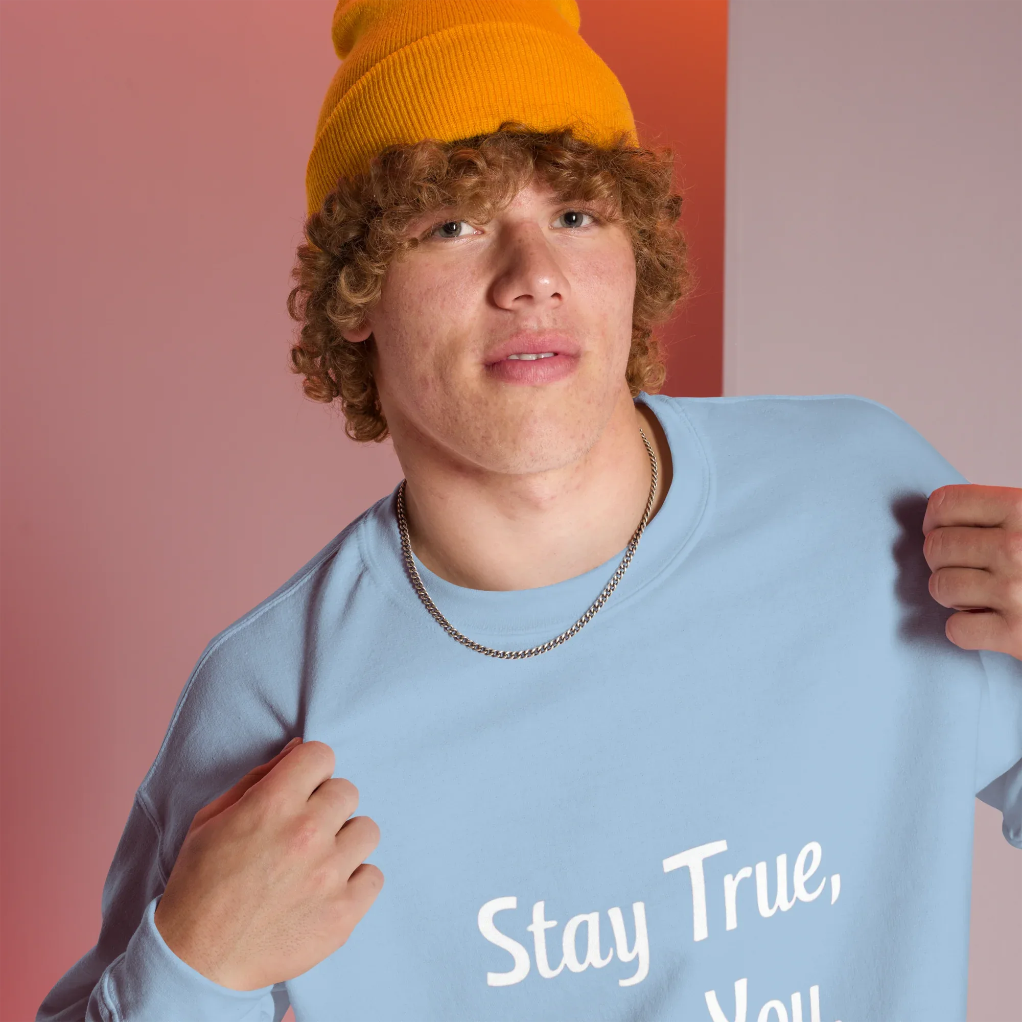 Unisex | Stay True, Stay You, Stay Strong - Sweatshirt Sweatshirt AwRans Clothing unisex-crew-neck-sweatshirt-light-blue-right-front-67518d853d9c8