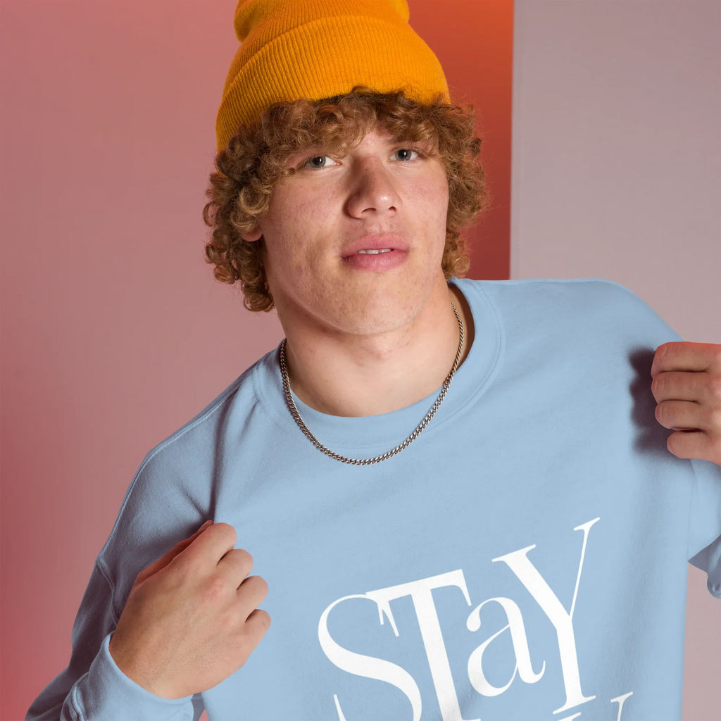 Unisex | Stay Cozy - Sweatshirt Sweatshirt AwRans Clothing unisex-crew-neck-sweatshirt-light-blue-right-front-675193320bd5e