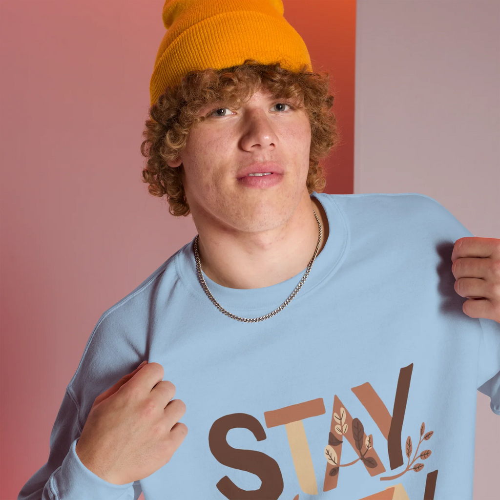 Unisex | Stay Cozy - Sweatshirt Sweatshirt AwRans Clothing unisex-crew-neck-sweatshirt-light-blue-right-front-67519419539a8