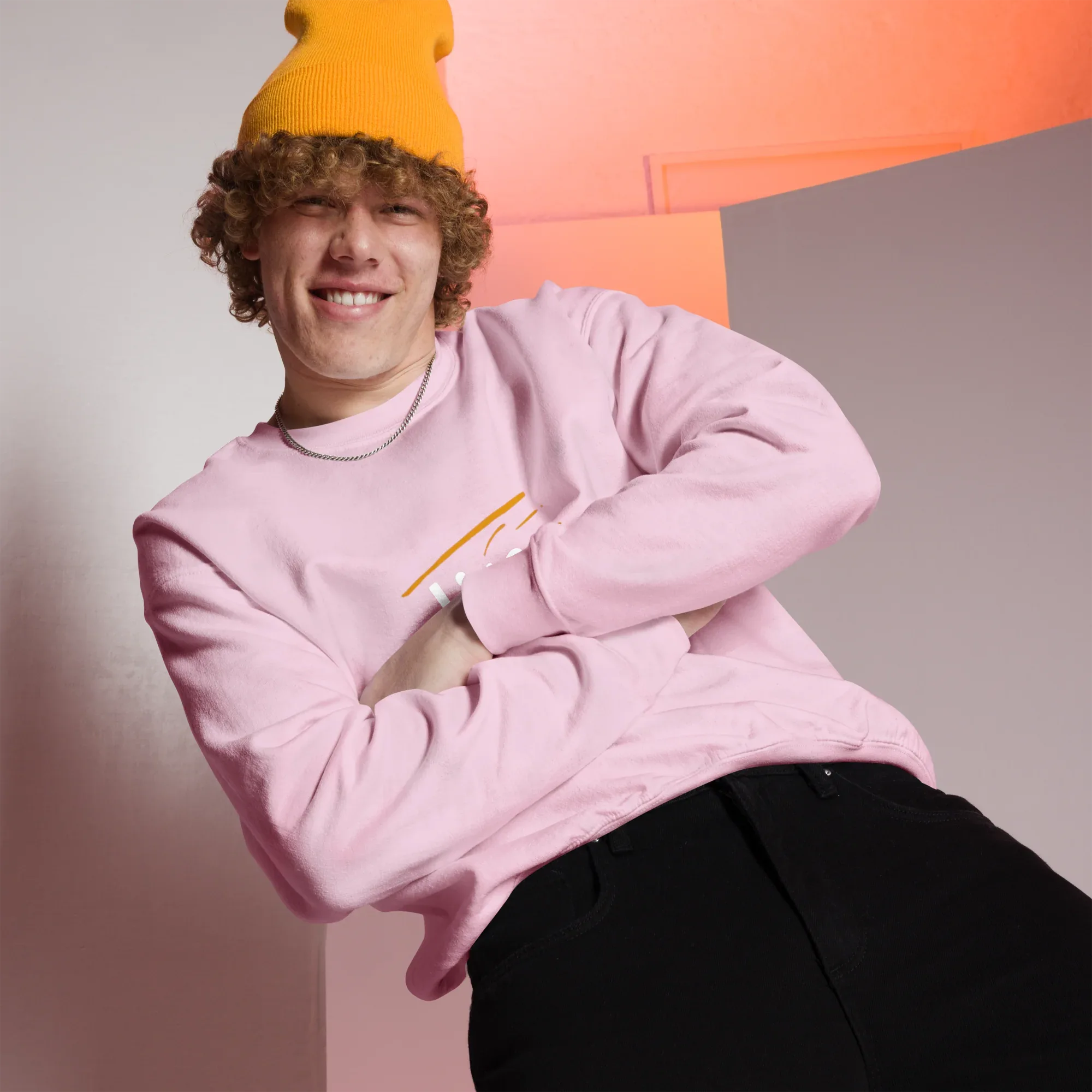 Unisex | Live In The Moment Sweatshirt Sweatshirt AwRans Clothing unisex-crew-neck-sweatshirt-light-pink-front-67518c58efa1b_66727094-a443-480b-b5e6-ba109724f378