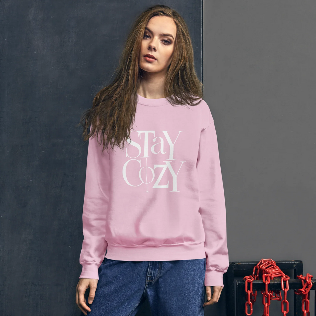 Unisex | Stay Cozy - Sweatshirt Sweatshirt AwRans Clothing unisex-crew-neck-sweatshirt-light-pink-front-67519332d048b