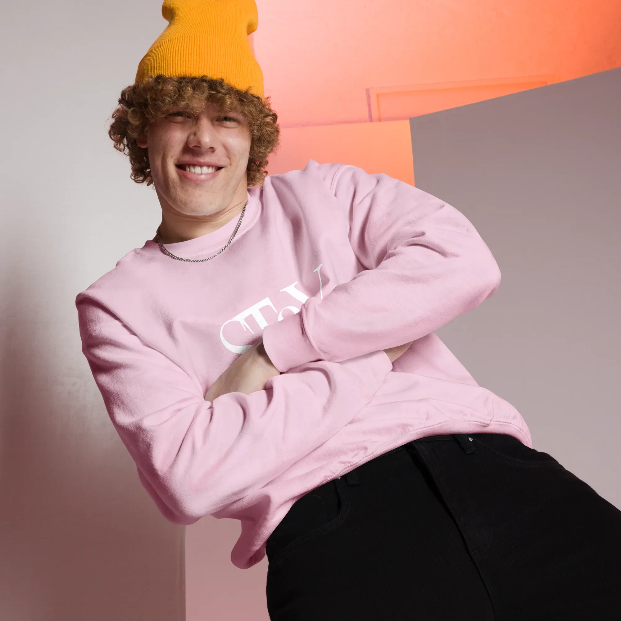 Unisex | Stay Cozy - Sweatshirt Sweatshirt AwRans Clothing unisex-crew-neck-sweatshirt-light-pink-front-67519332e4144
