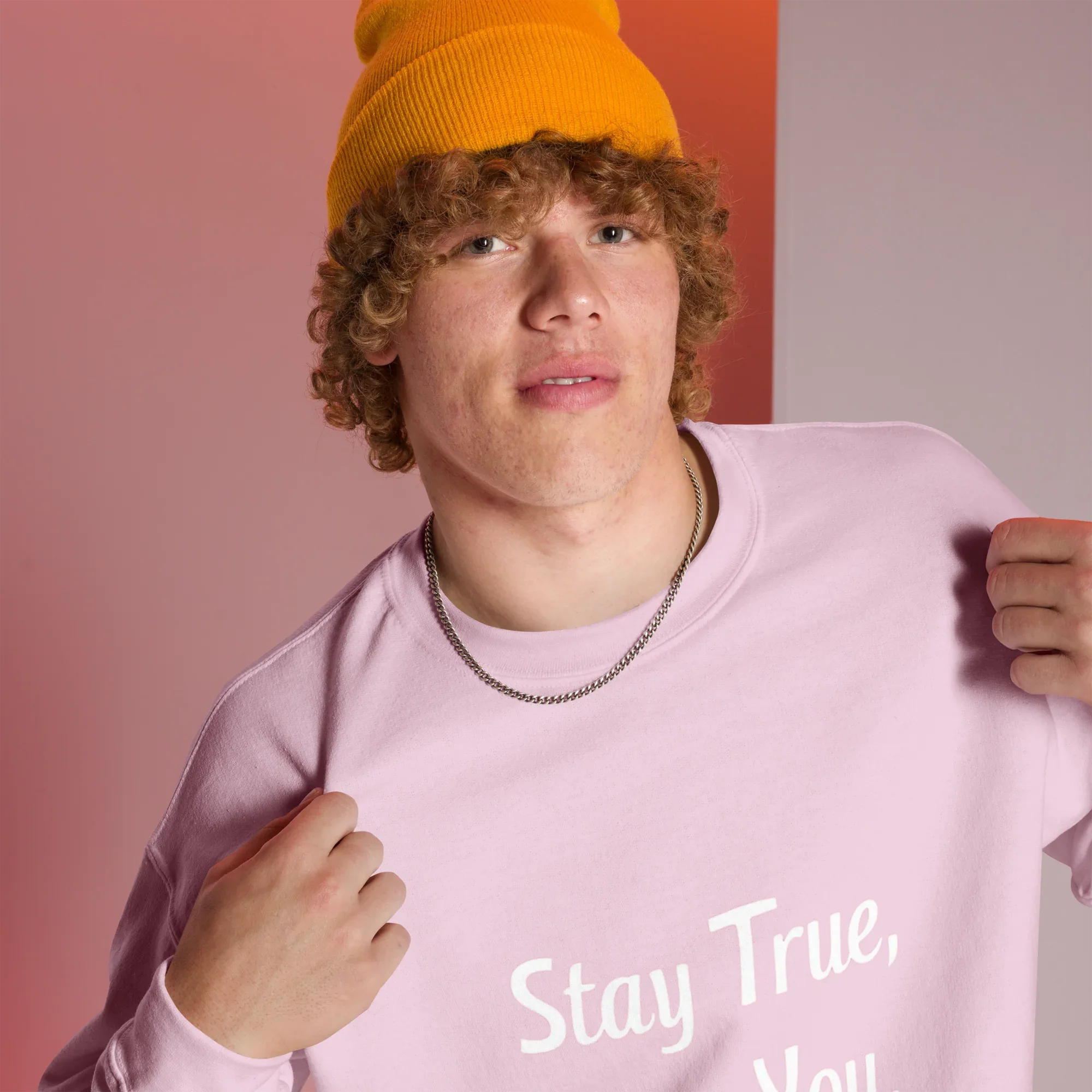 Unisex | Stay True, Stay You, Stay Strong - Sweatshirt Sweatshirt AwRans Clothing unisex-crew-neck-sweatshirt-light-pink-right-front-67518d86257a8_e85465f8-e922-451e-9f24-cdbfcdc395ff
