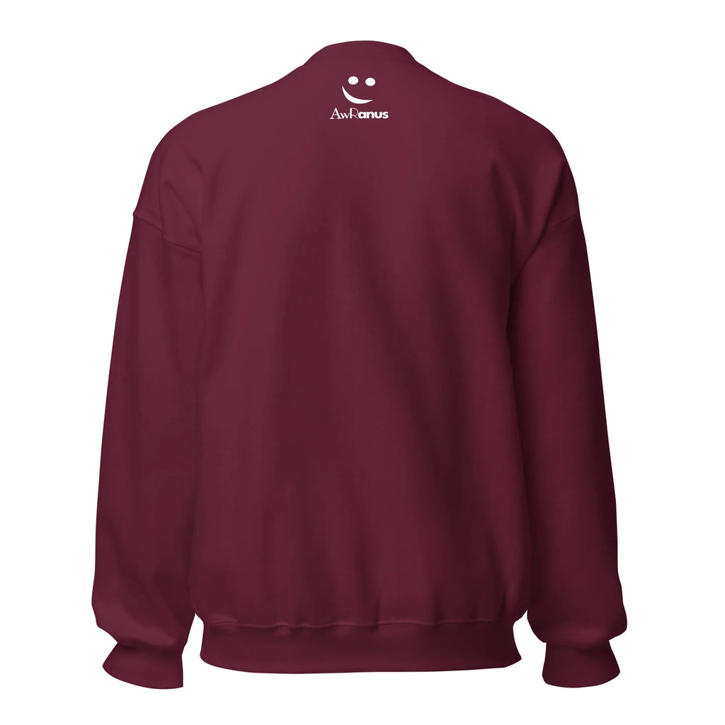 Unisex | Live In The Moment Sweatshirt Sweatshirt AwRans Clothing unisex-crew-neck-sweatshirt-maroon-back-6750fe518e6ac