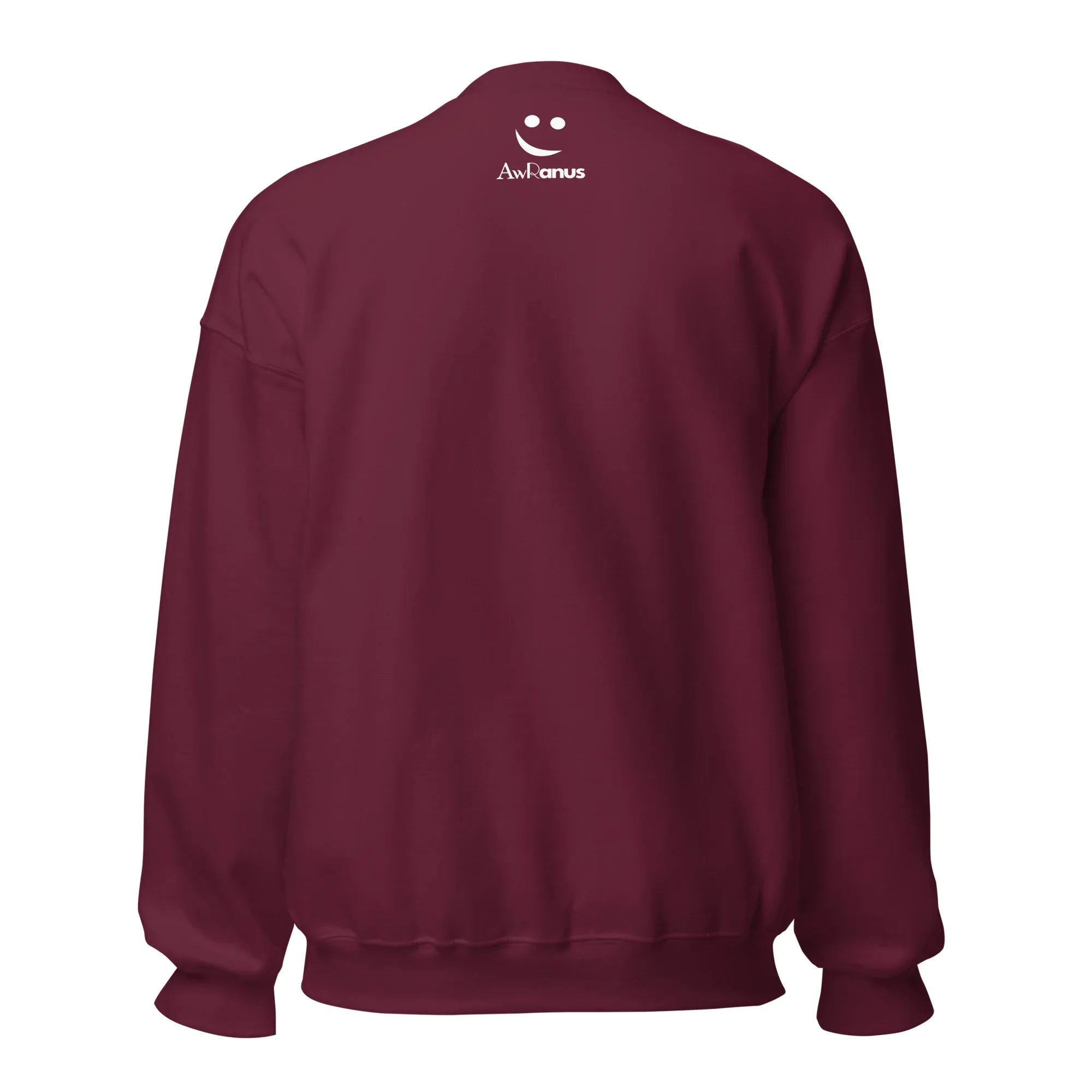 Unisex | Live In The Moment Sweatshirt Sweatshirt AwRans Clothing unisex-crew-neck-sweatshirt-maroon-back-6750fe518e6ac