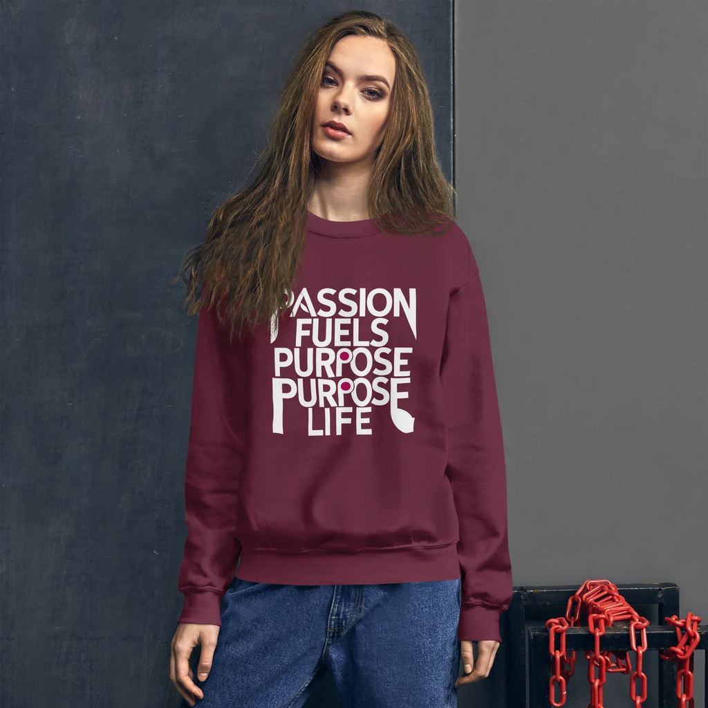 Unisex | Passion Fuels Purpose - Sweatshirt Sweatshirt AwRans Clothing unisex-crew-neck-sweatshirt-maroon-front-675196d38f6d6