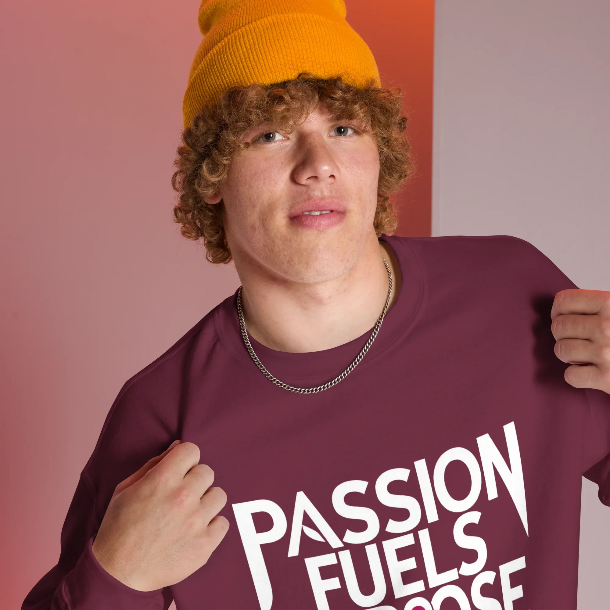Unisex | Passion Fuels Purpose - Sweatshirt Sweatshirt AwRans Clothing unisex-crew-neck-sweatshirt-maroon-right-front-675196d39767d