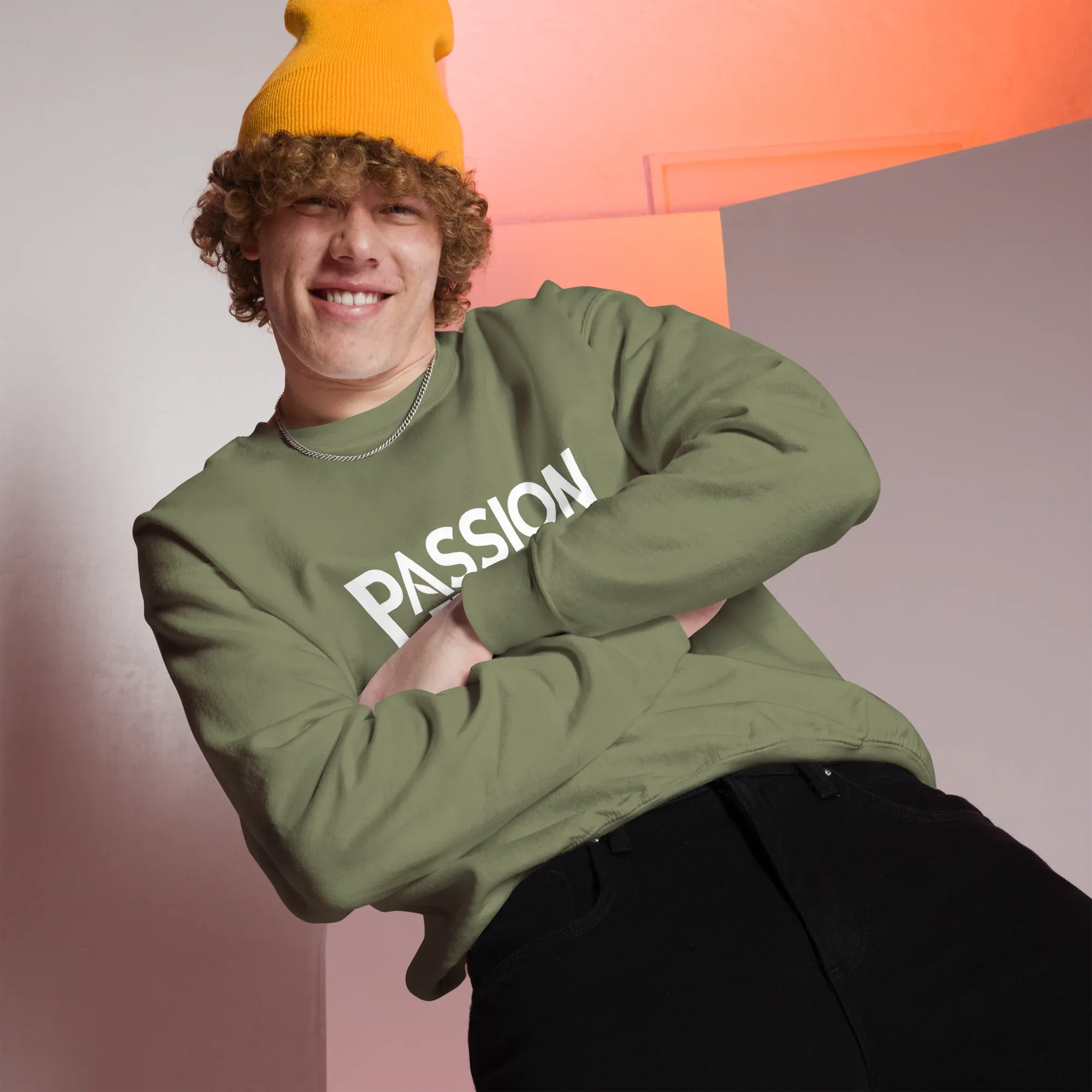 Unisex | Passion Fuels Purpose - Sweatshirt Sweatshirt AwRans Clothing unisex-crew-neck-sweatshirt-military-green-front-675196d48cf43