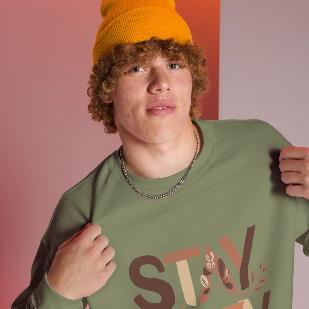 Unisex | Stay Cozy - Sweatshirt Sweatshirt AwRans Clothing unisex-crew-neck-sweatshirt-military-green-right-front-675194191eb96