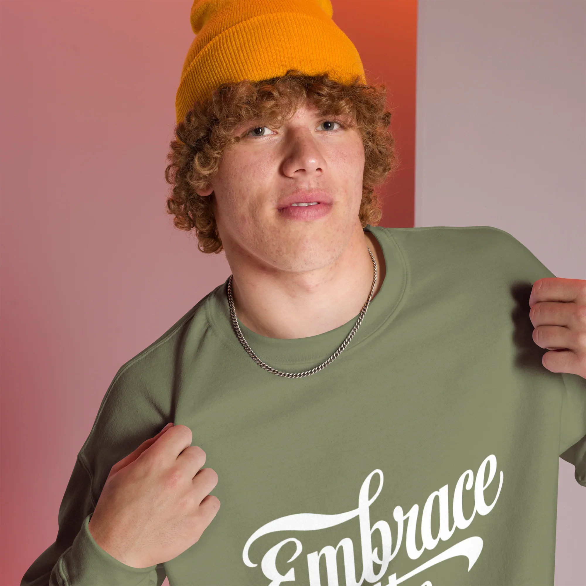 Unisex | Embrace The Journey - Sweatshirt Sweatshirt AwRans Clothing unisex-crew-neck-sweatshirt-military-green-right-front-675198db2232f