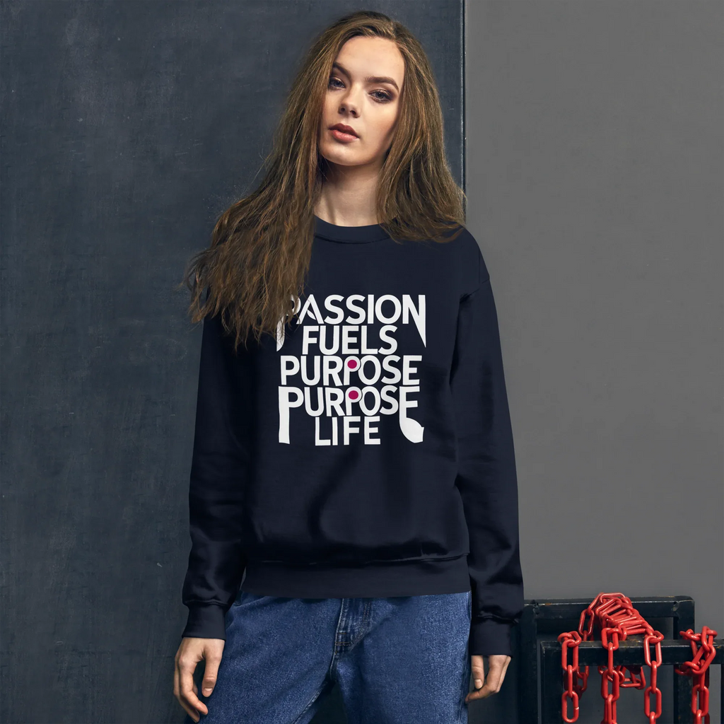 Unisex | Passion Fuels Purpose - Sweatshirt Sweatshirt AwRans Clothing unisex-crew-neck-sweatshirt-navy-front-675196d3868f9