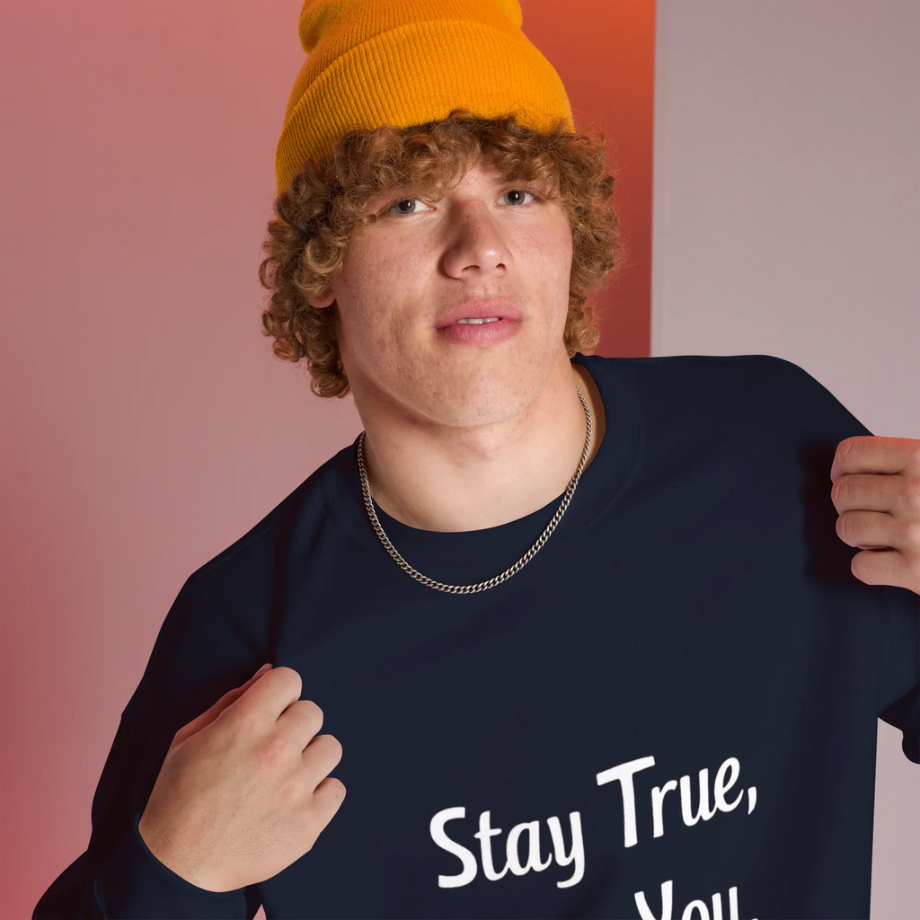 Unisex | Stay True, Stay You, Stay Strong - Sweatshirt Sweatshirt AwRans Clothing unisex-crew-neck-sweatshirt-navy-right-front-67518d8400ee5_ecb12bc5-dfea-49c6-bdec-afec46895615