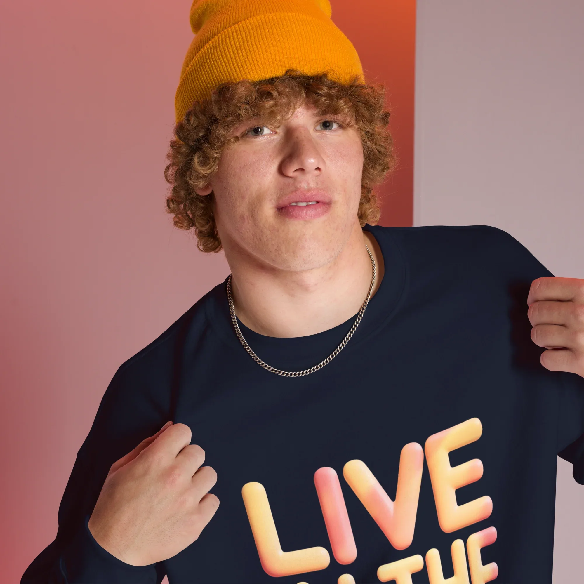 Unisex | Live In The Moment Sweatshirt Sweatshirt AwRans Clothing unisex-crew-neck-sweatshirt-navy-right-front-675191012d75e