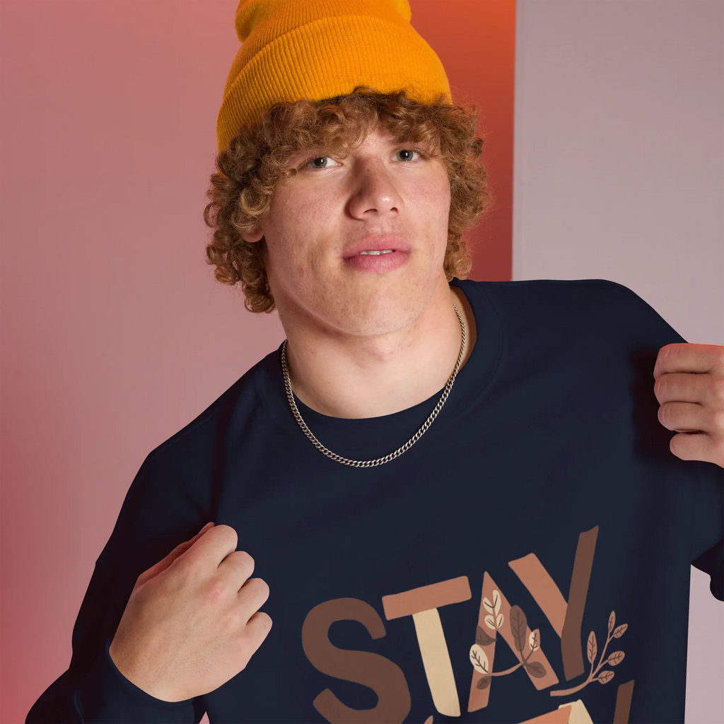 Unisex | Stay Cozy - Sweatshirt Sweatshirt AwRans Clothing unisex-crew-neck-sweatshirt-navy-right-front-675194183963c